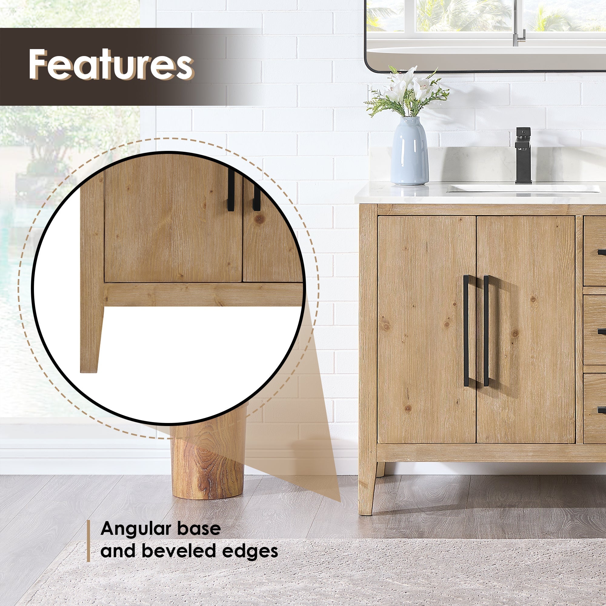 Altair Designs Laurel 36" single vanity with top - 558036-WF-CWQ-NM