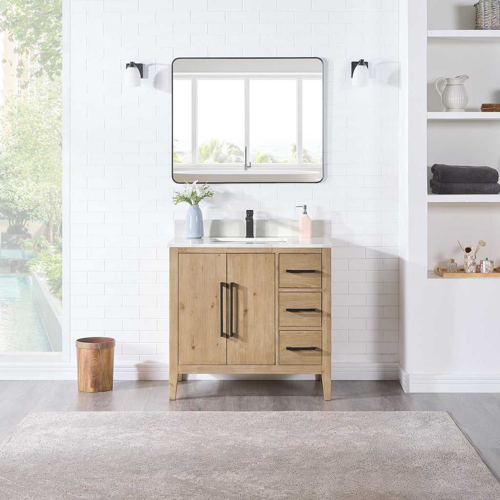 Altair Designs Laurel 36" single vanity with top - 558036-WF-CWQ-NM