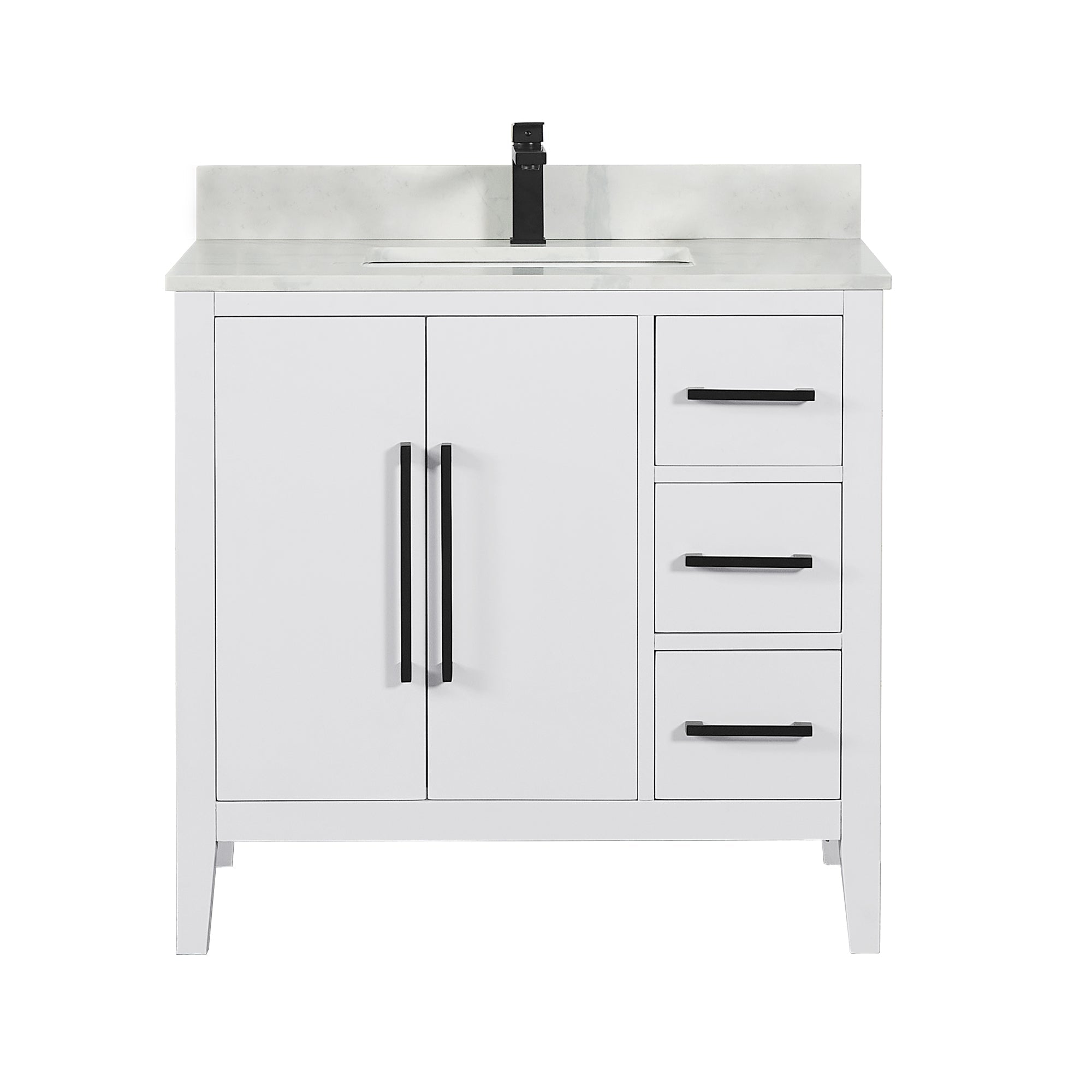 Altair Designs Laurel 36" single vanity with top - 558036-WF-CWQ-NM