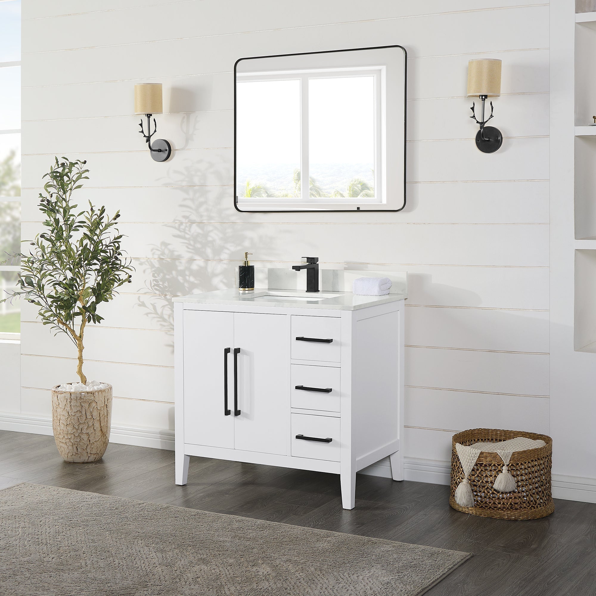 Altair Designs Laurel 36" single vanity with top - 558036-WF-CWQ-NM