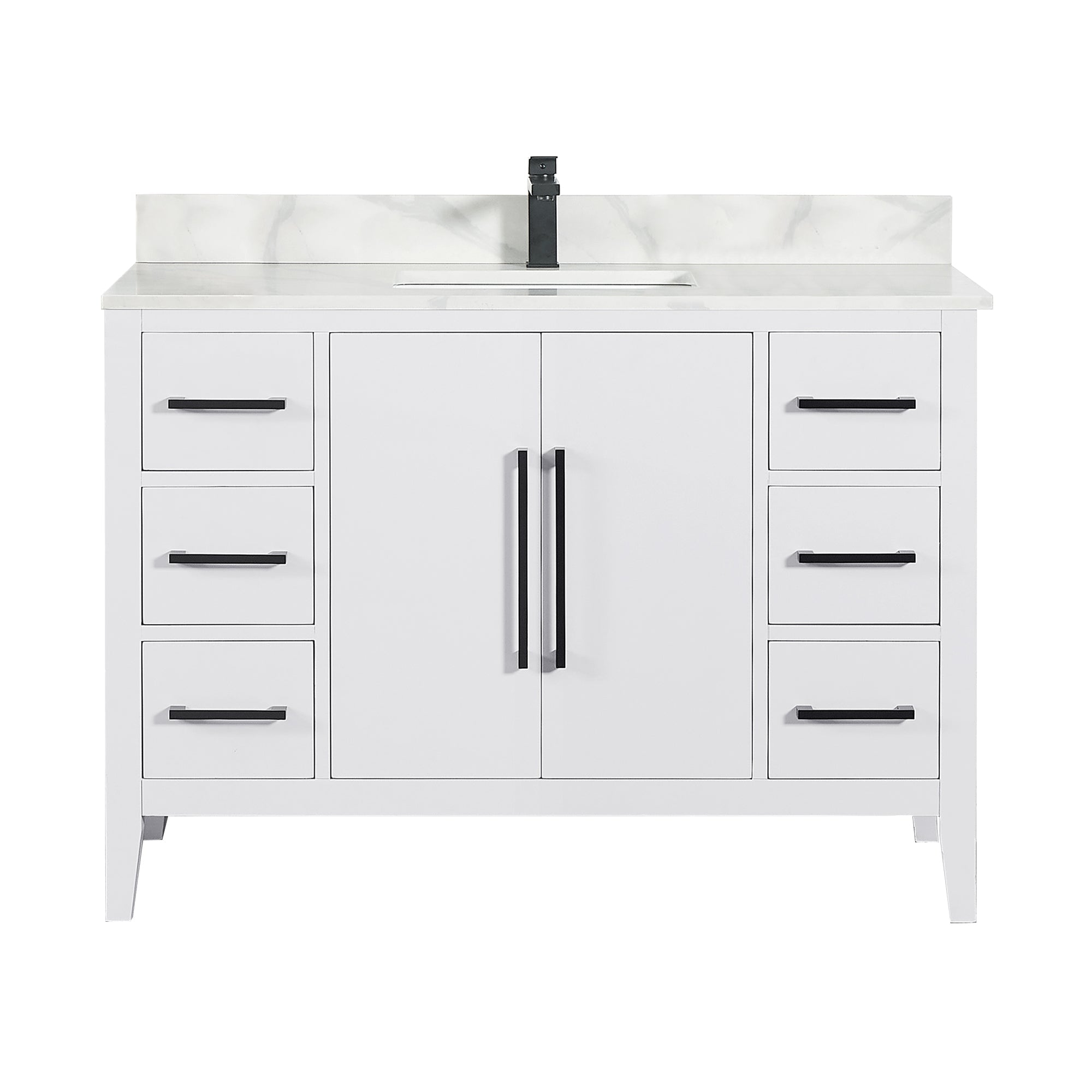 Altair Designs Laurel 48" single vanity with top - 558048-WH-CWQ-NM