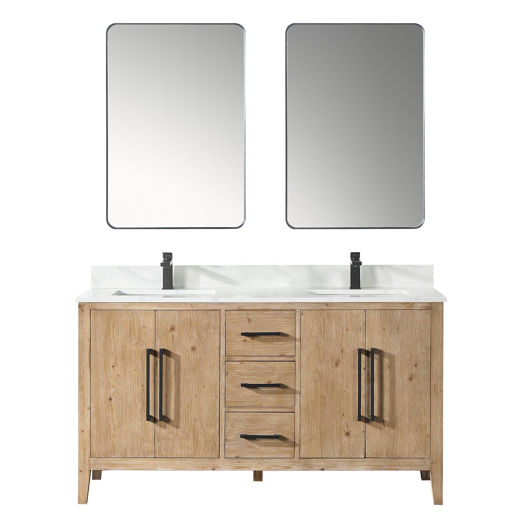 Altair Designs Laurel 60" double vanity with top - 558060-WF-CWQ-NM