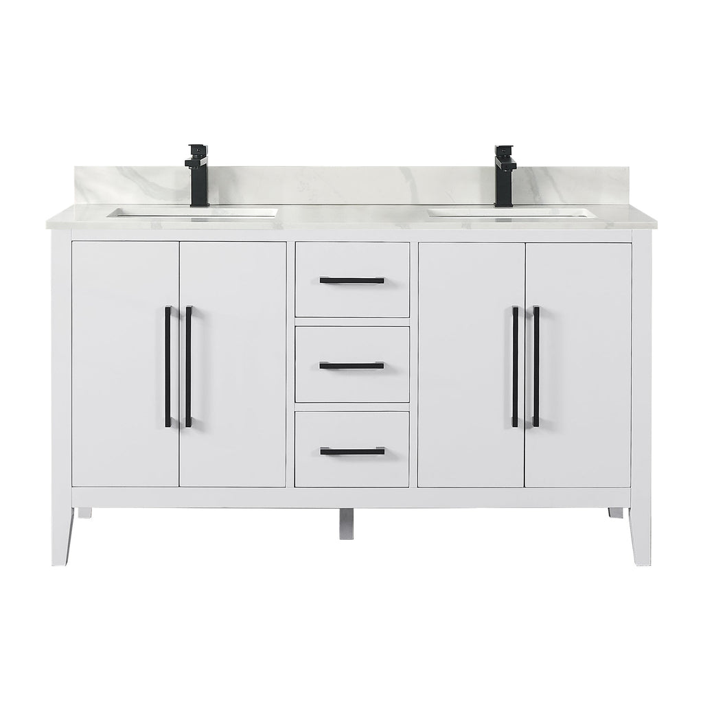 Altair Designs Laurel 60" double vanity with top - 558060-WF-CWQ-NM