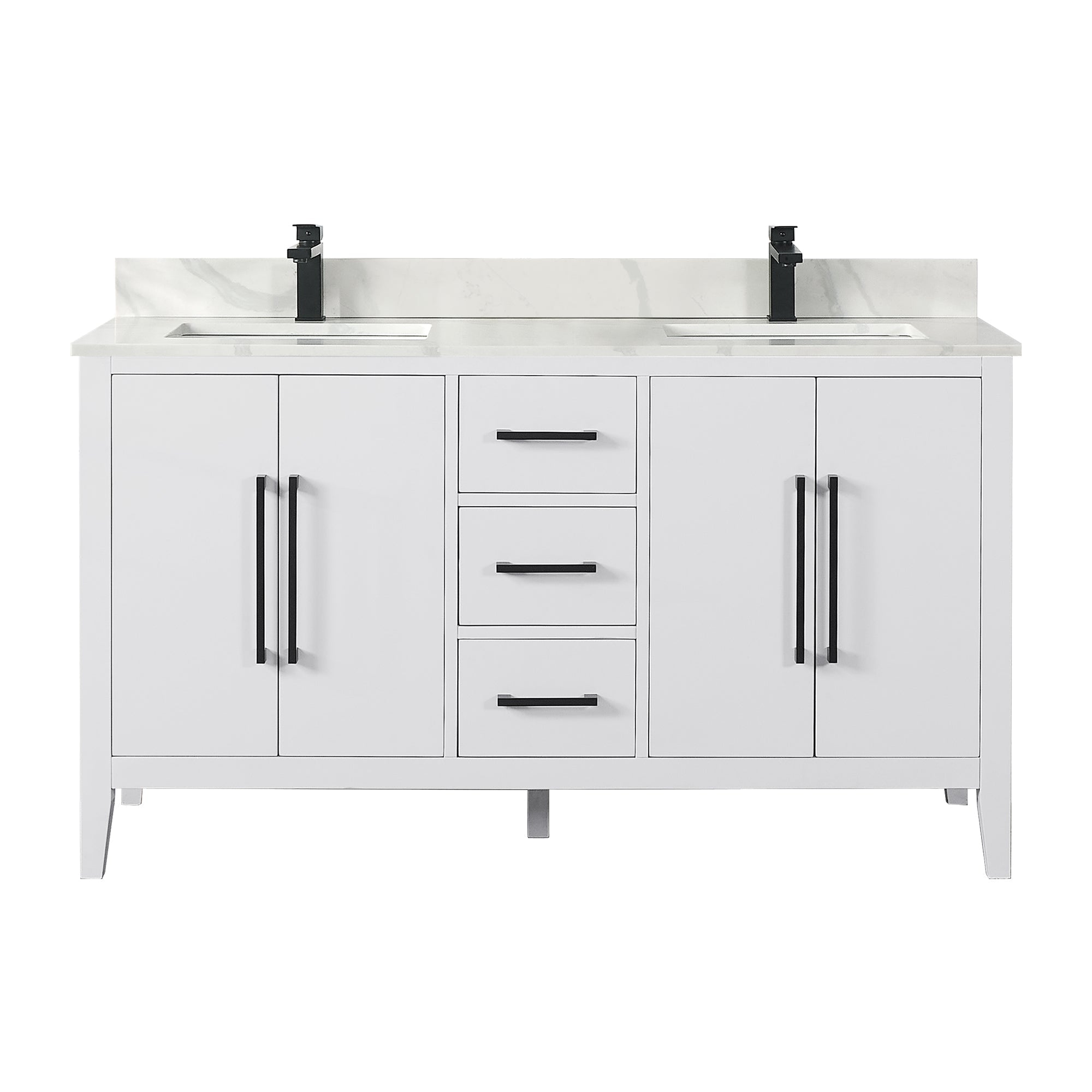 Altair Designs Laurel 60" double vanity with top - 558060-WF-CWQ-NM