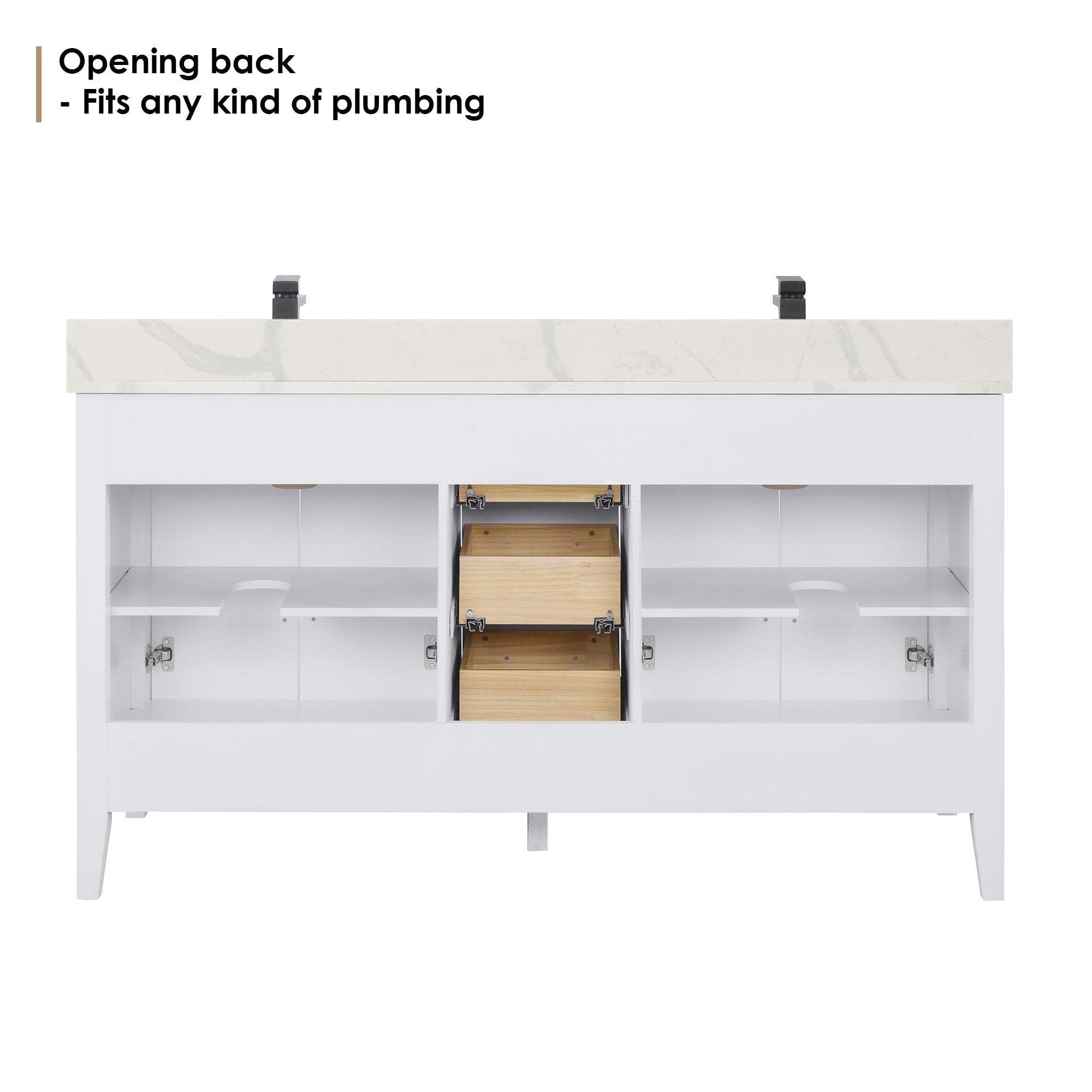 Altair Designs Laurel 60" double vanity with top - 558060-WF-CWQ-NM