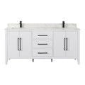 Altair Designs Laurel 72" double vanity with top - 558072-WH-CWQ-NM