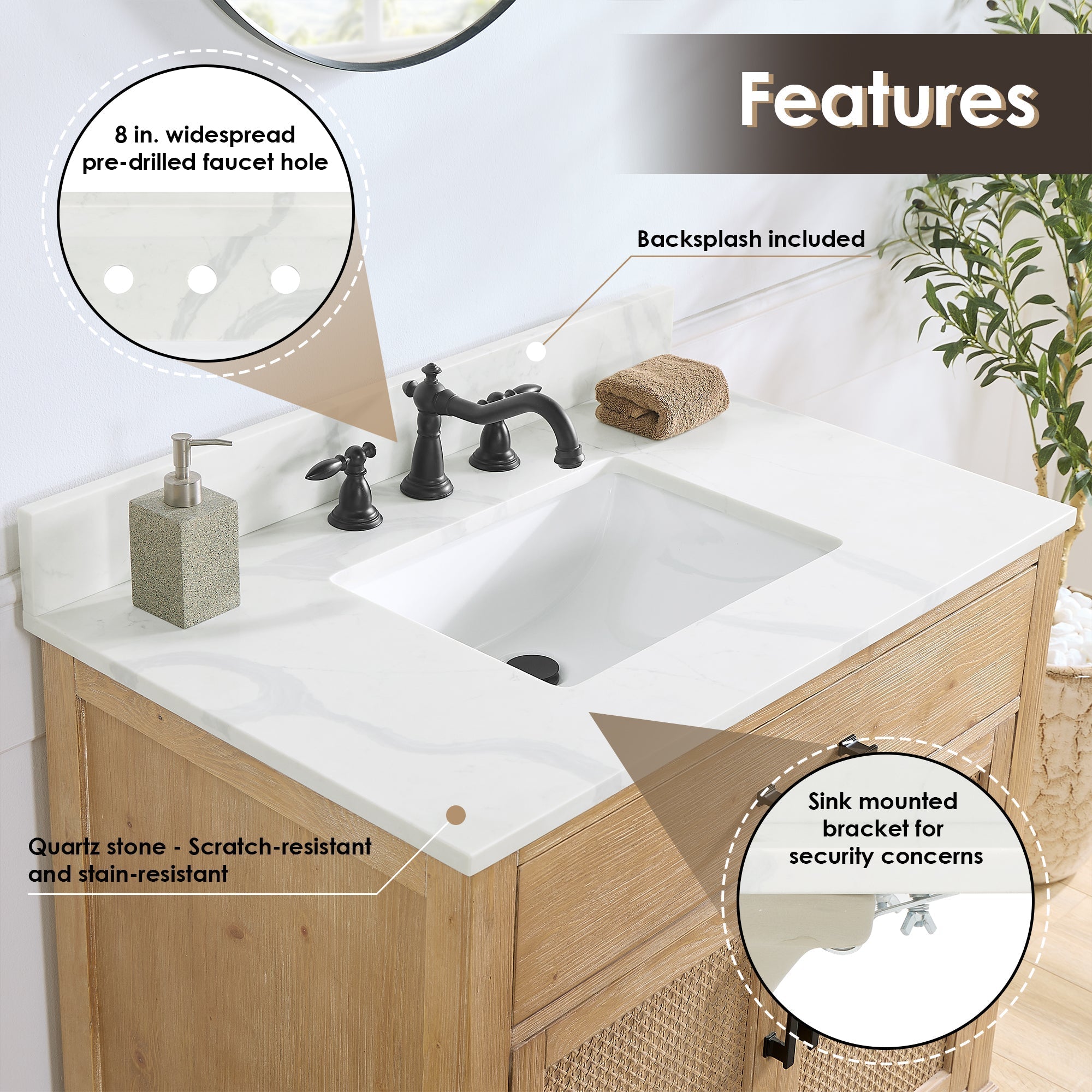 Solana 36" single vanity with top