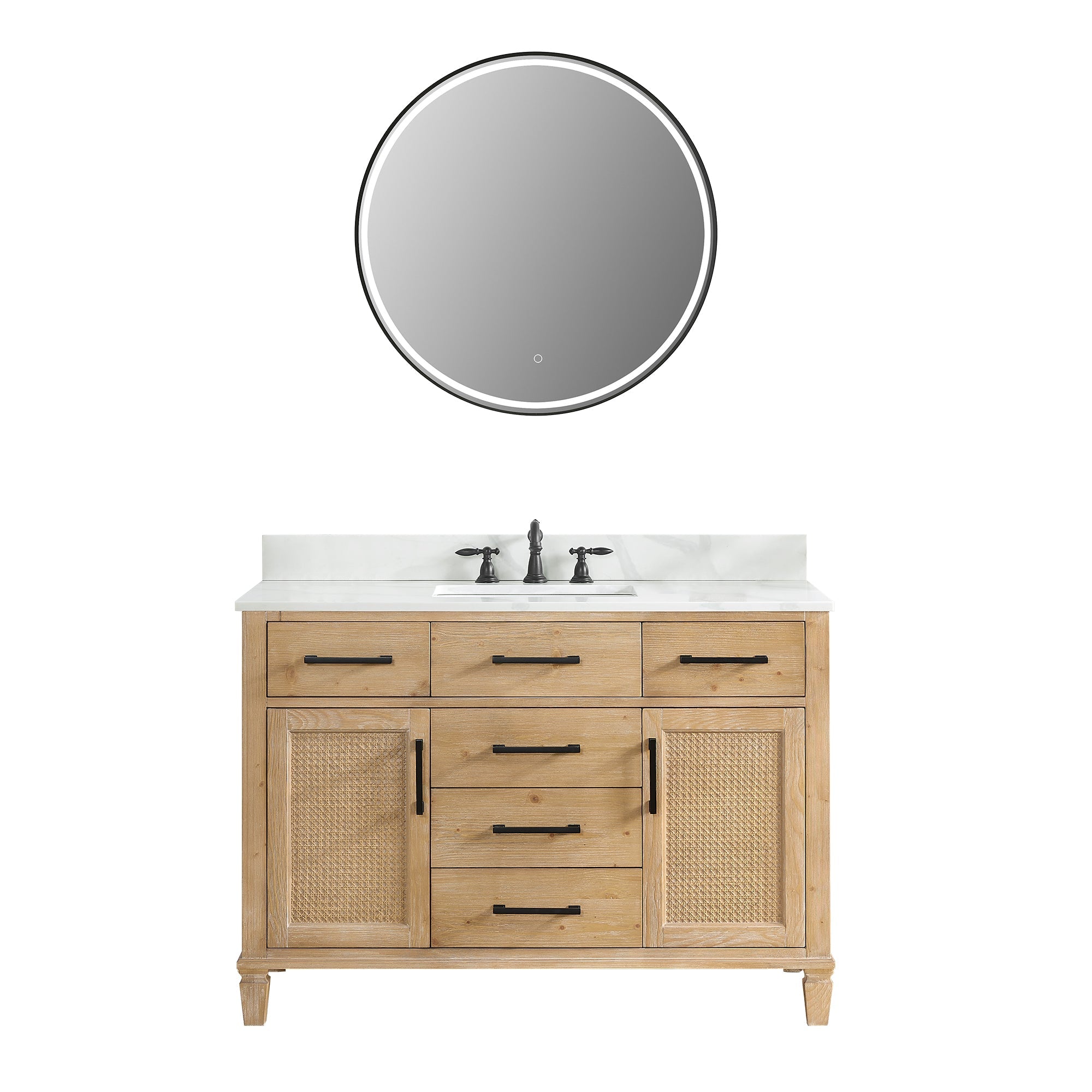 Altair Designs Solana 48" single vanity with top - 560048-WF-CWQ-NM