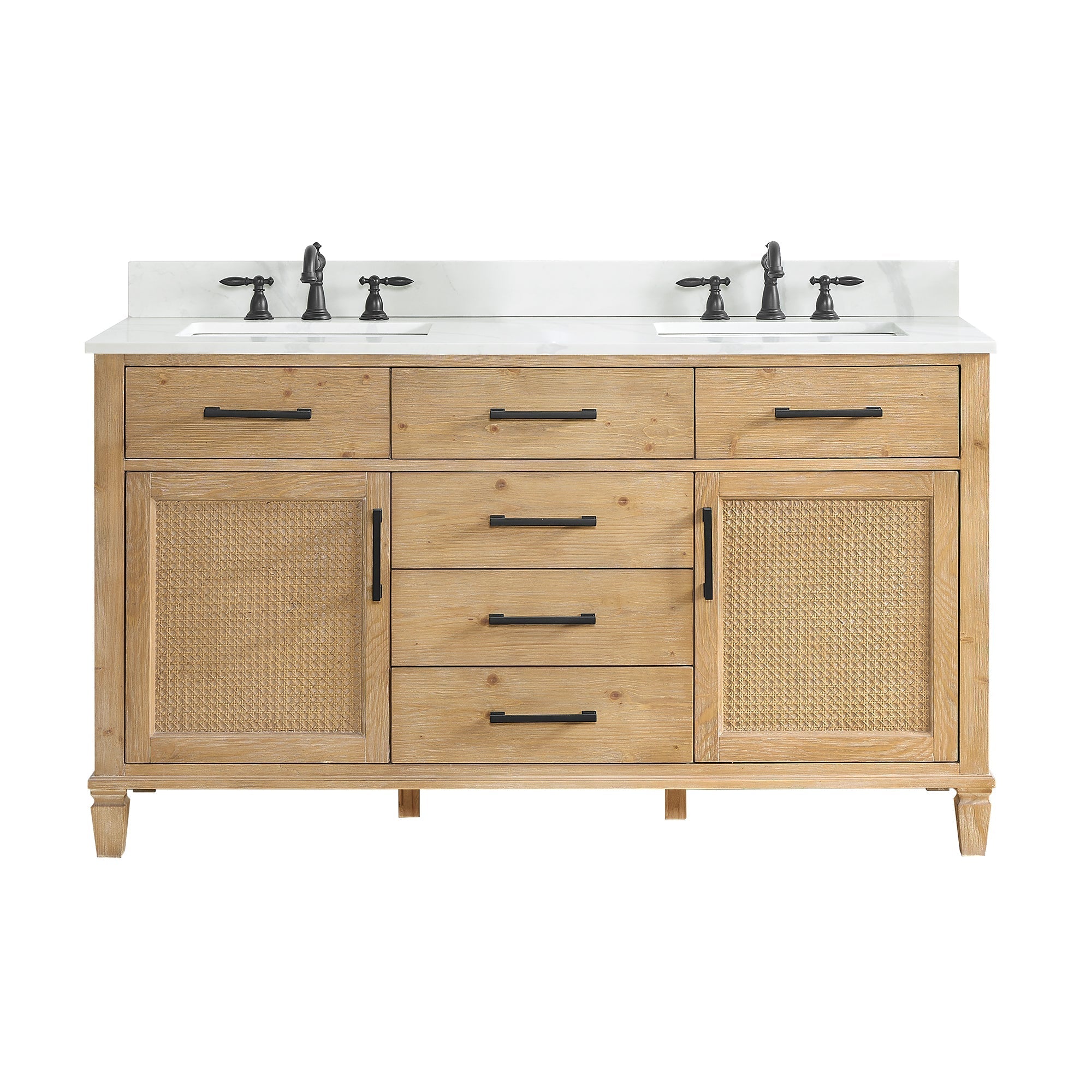 Altair Designs Solana 60" double vanity with top - 560060-WF-CWQ-NM