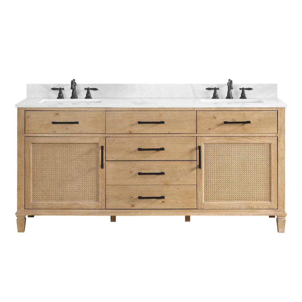 Altair Designs Solana 72" double vanity with top - 560072-WF-CWQ-NM