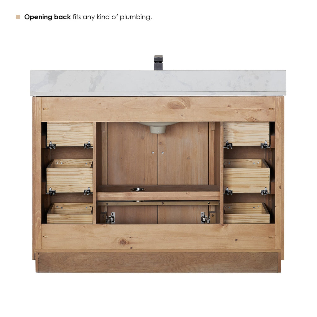 Altair Designs 48" single vanity with top - 561048-LB-CWQ-NM