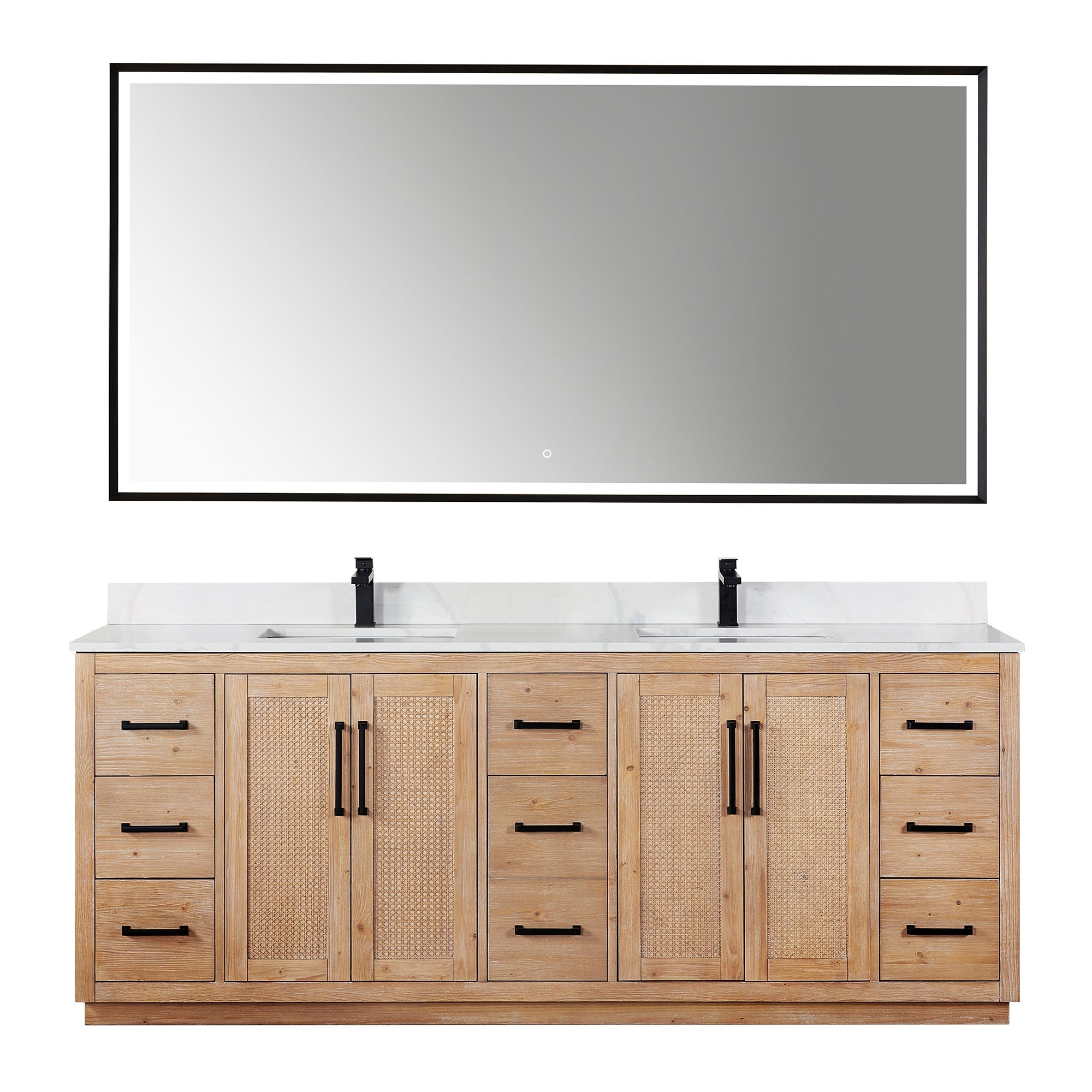 Altair Designs Floral 84" double vanity with top - 561084-LB-CWQ-NM