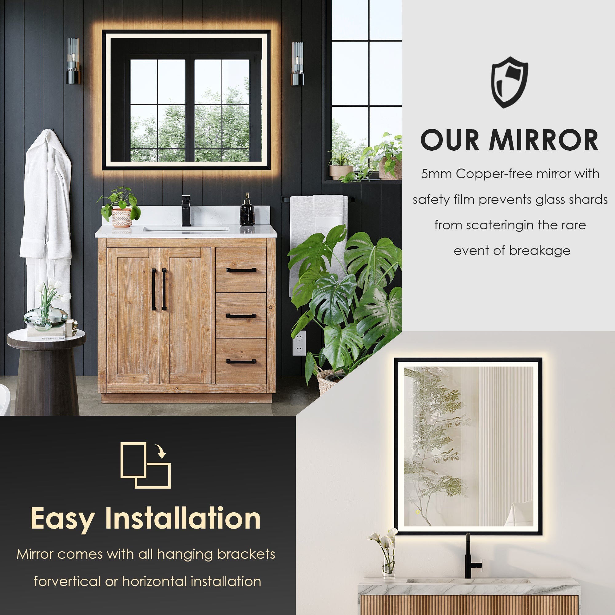 Altair Designs Cicero 36" single vanity with top - 562036-LB-GW-NM