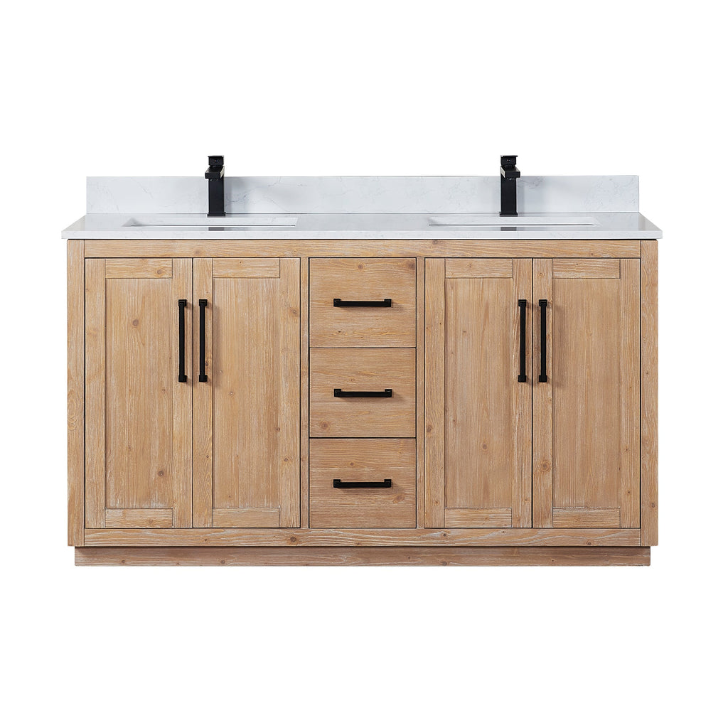 Altair Designs Cicero 60" double vanity with top - 562060-LB-GW-NM