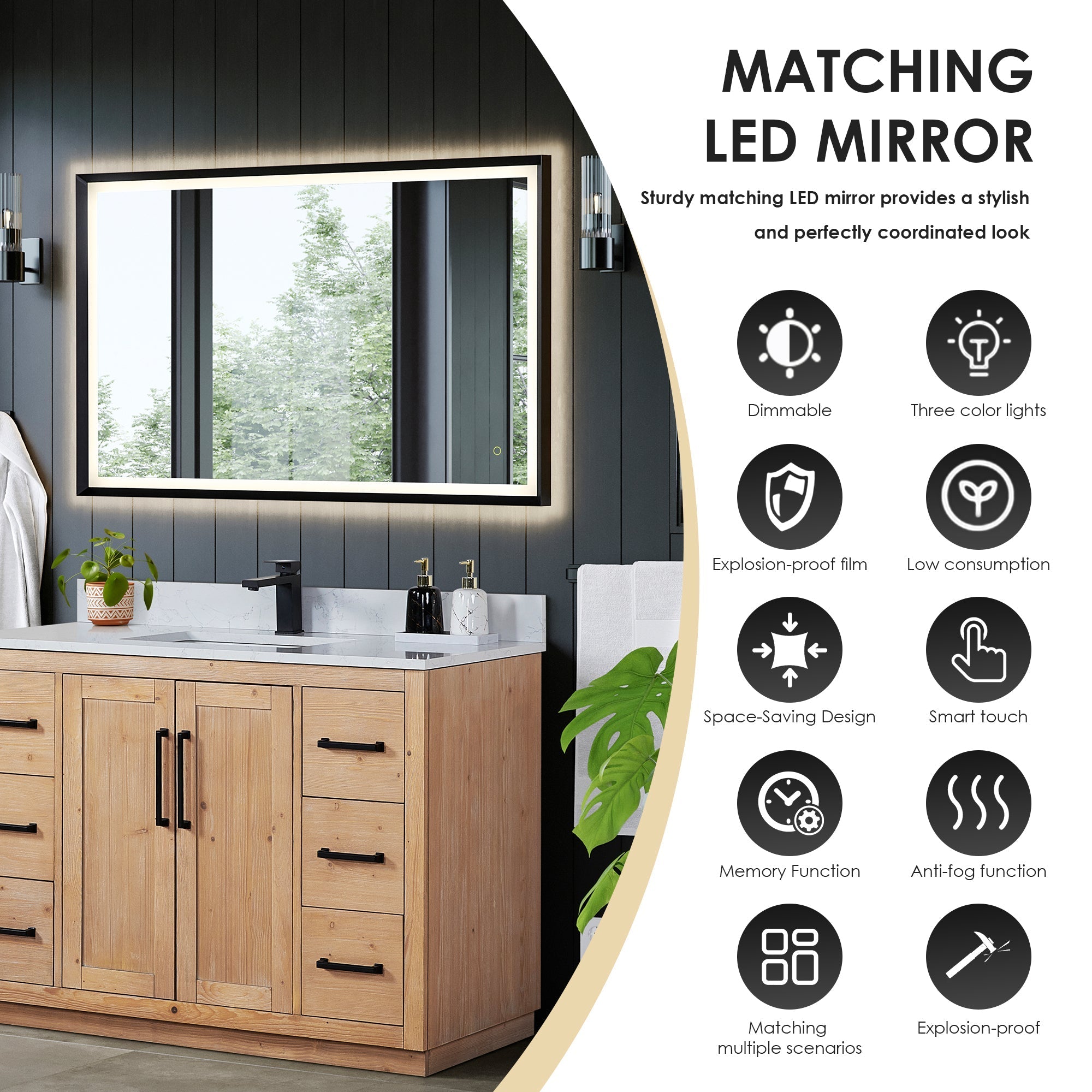 Altair Designs Cicero 60" double vanity with top - 562060-LB-GW-NM