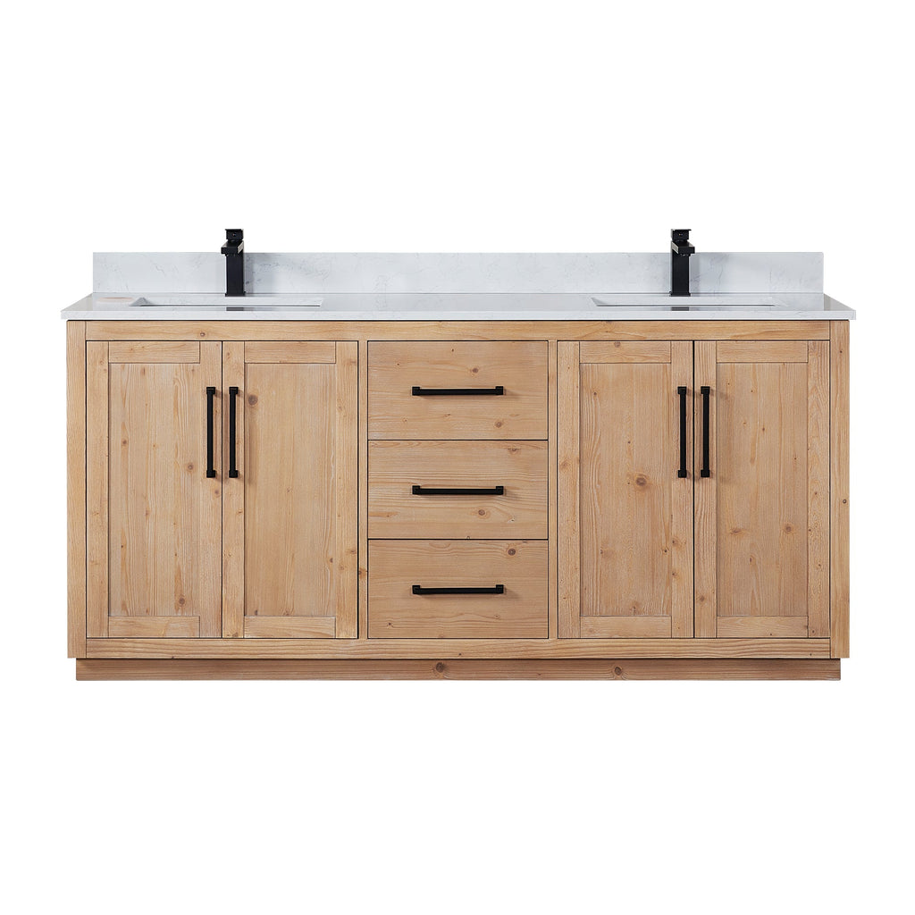Altair Designs Cicero 72" double vanity with top - 562072-LB-GW-NM