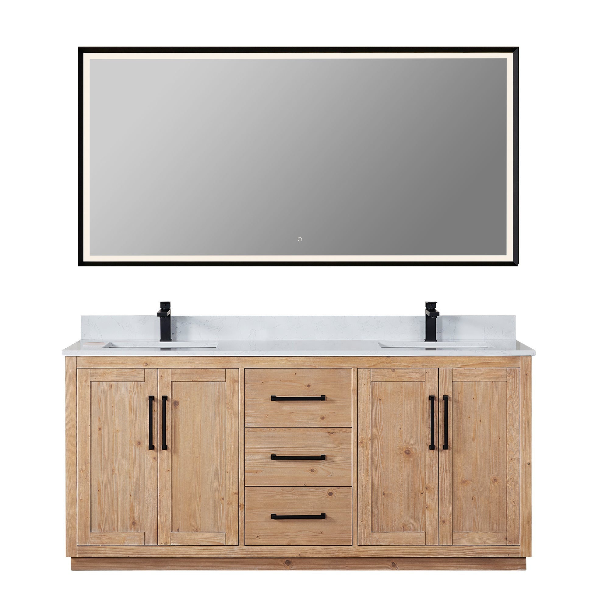 Altair Designs Cicero 72" double vanity with top - 562072-LB-GW-NM
