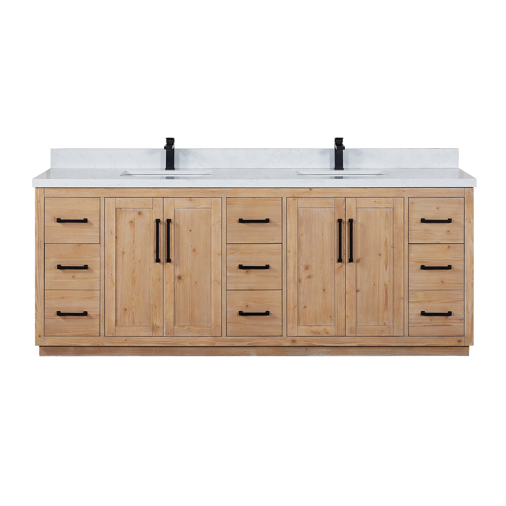 Altair Designs Cicero 84" double vanity with top - 562084-LB-GW-NM