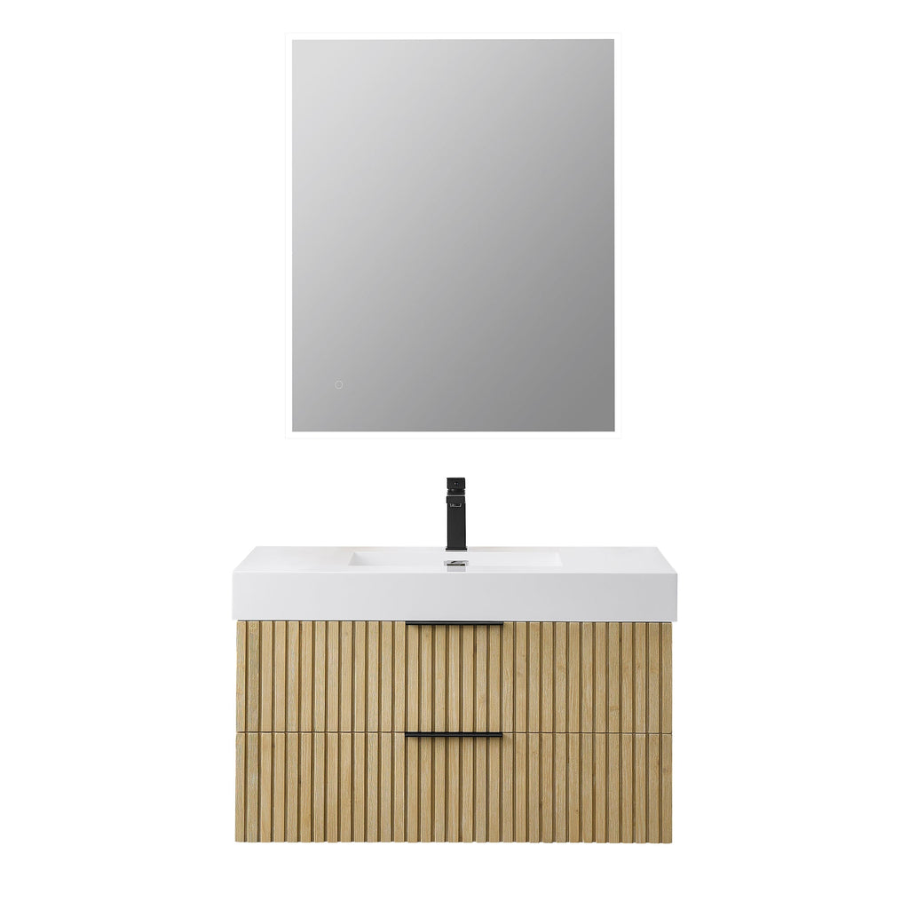 Altair Designs 36" single vanity with top - 563036-NB-WH-NM