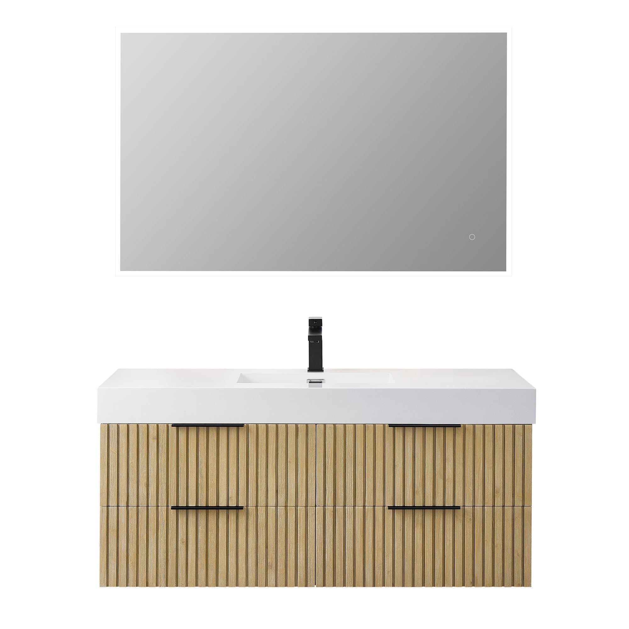Altair Designs 48" single vanity with top - 563048-NB-WH-NM
