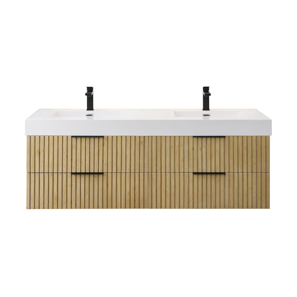 Altair Designs 60" double vanity with top  - 563060-NB-WH-NM