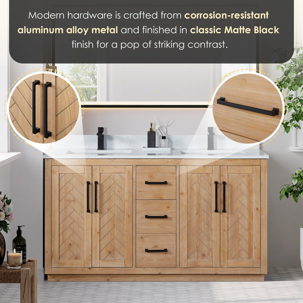 Altair Designs Anais 60" double vanity with top - 565060-LB-GW-NM
