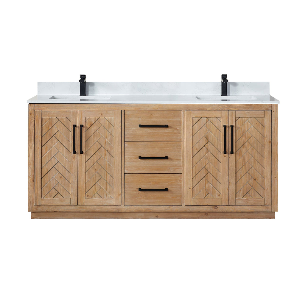 Altair Designs Anais 72" double vanity with top - 565072-LB-GW-NM