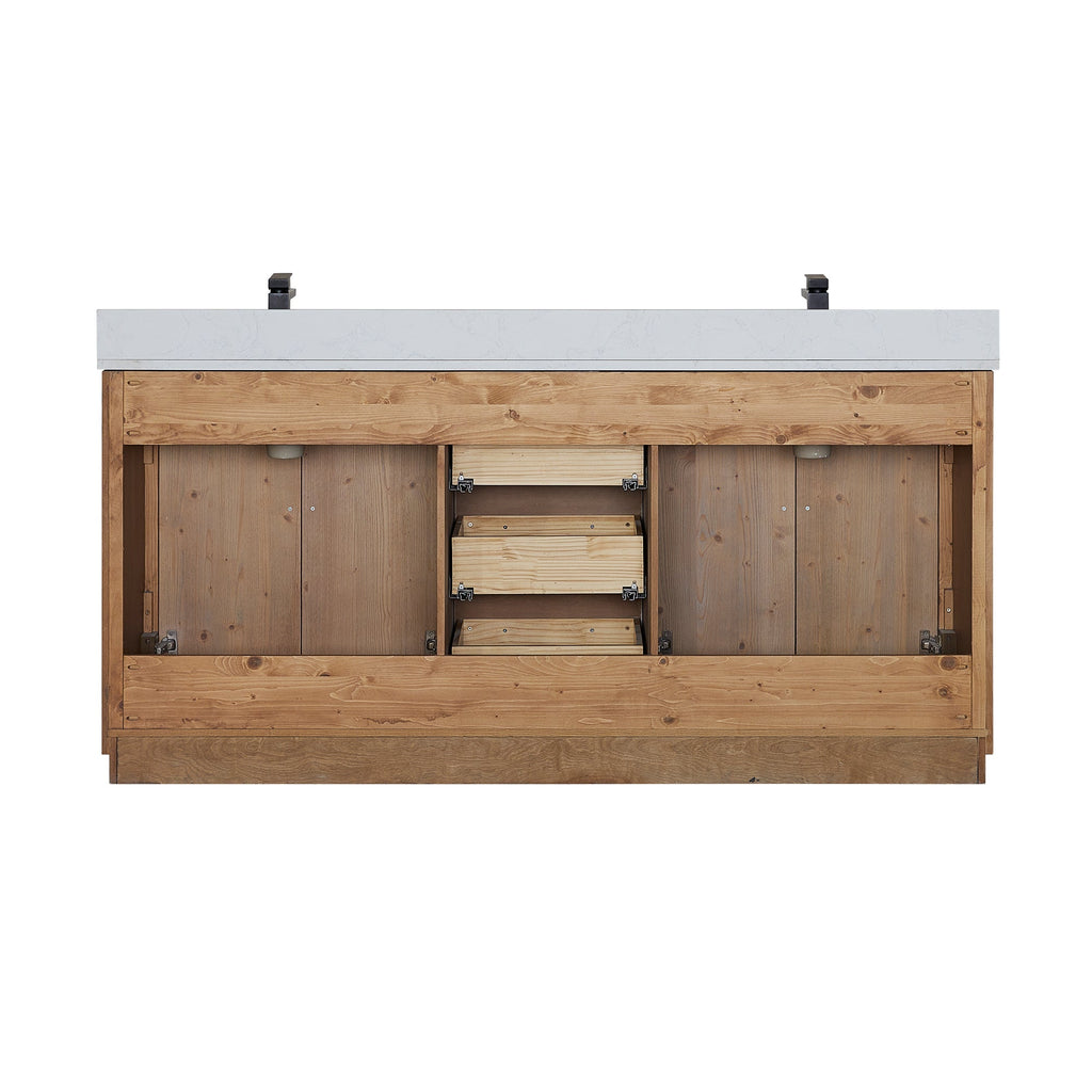 Altair Designs Anais 72" double vanity with top - 565072-LB-GW-NM