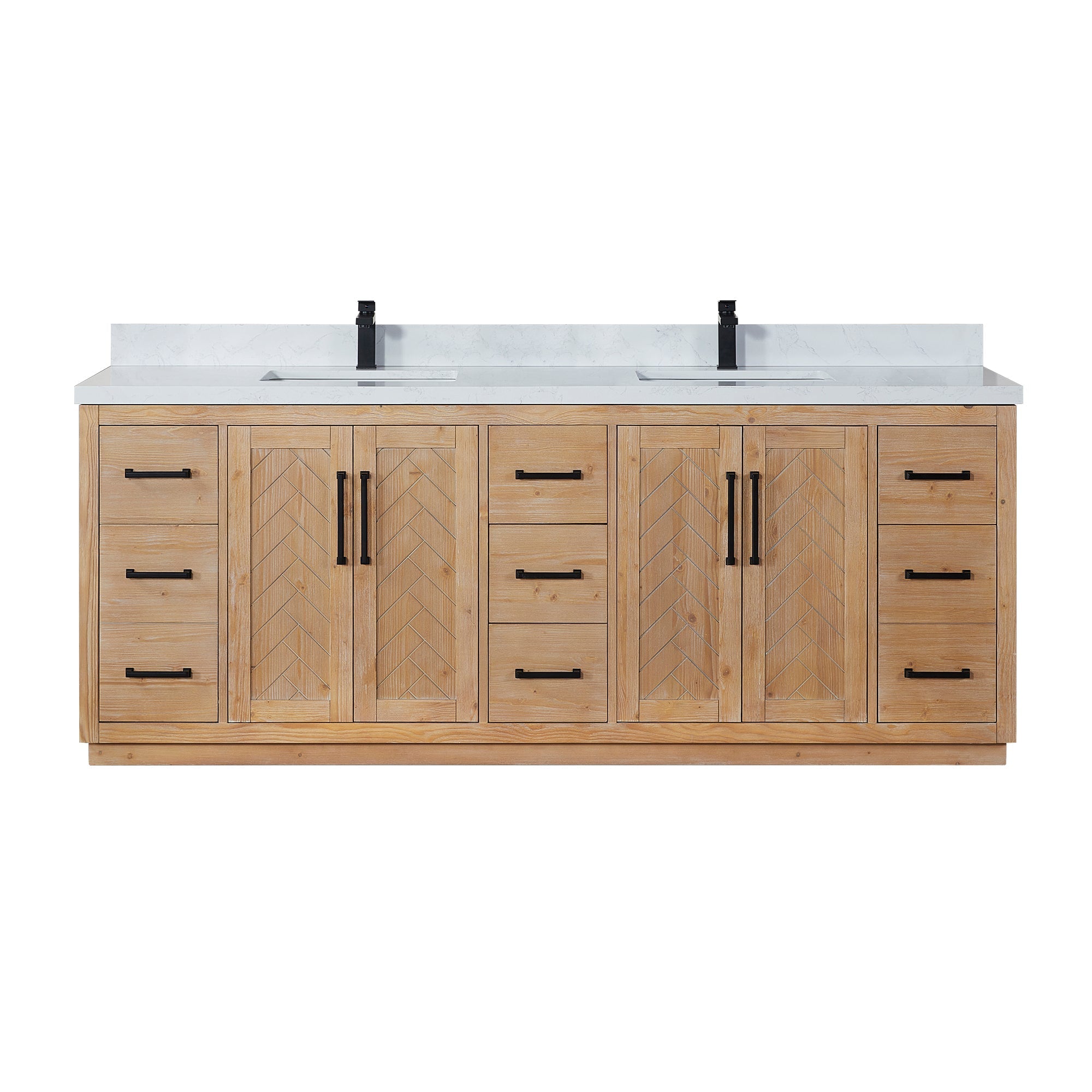Altair Designs Anais 84" double vanity with top - 565084-LB-GW-NM