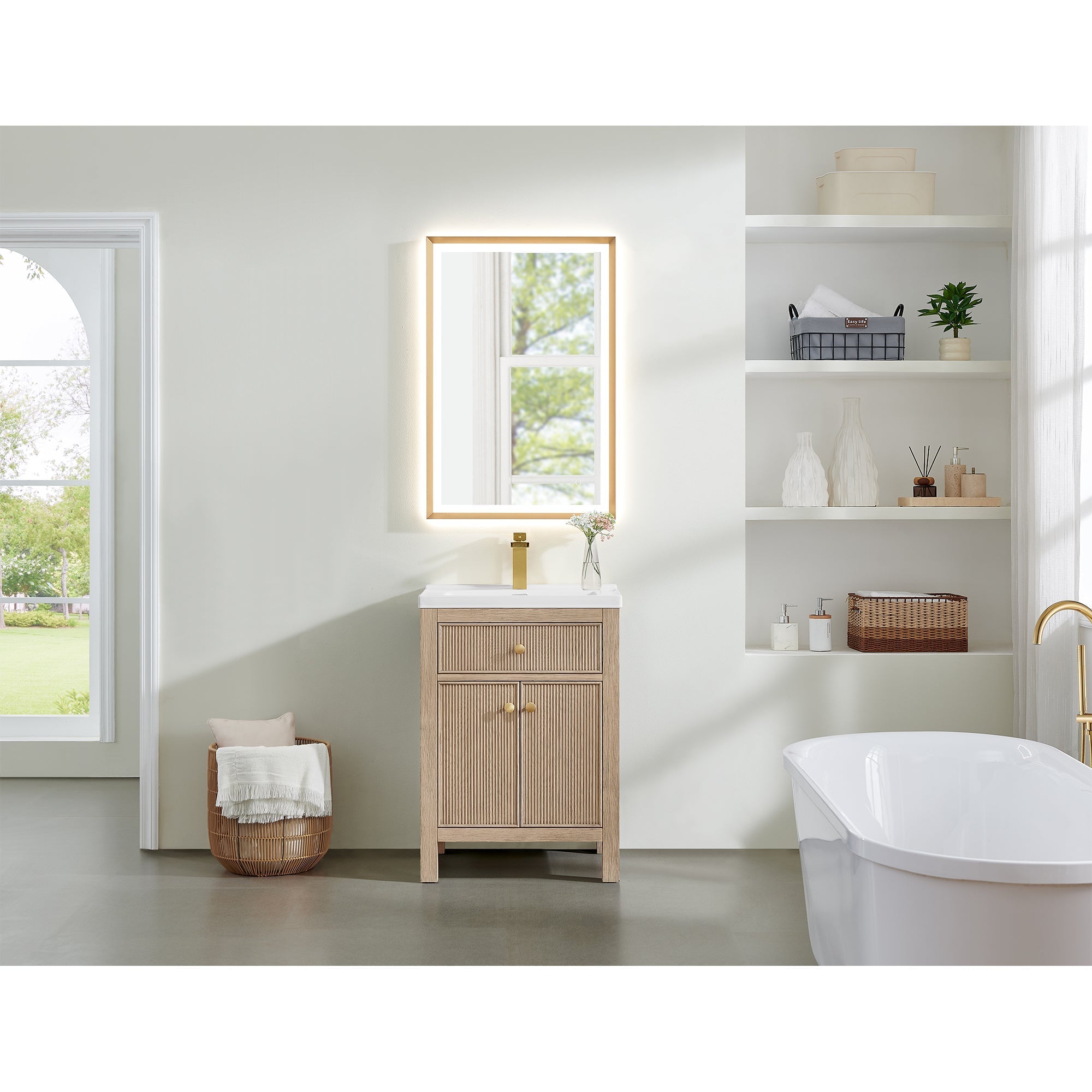 Altair Designs Cerrito 24" single vanity with top - 567024-BK-WH-NM