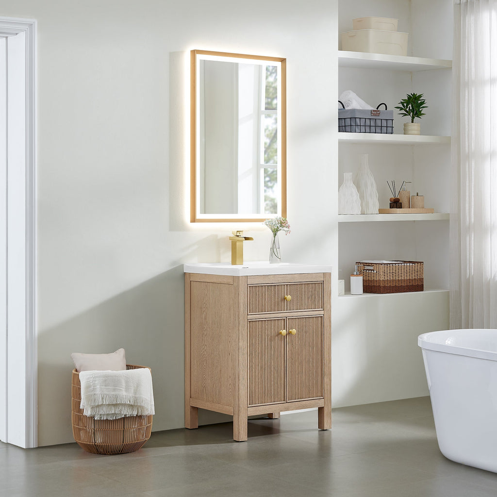 Altair Designs Cerrito 24" single vanity with top - 567024-BK-WH-NM