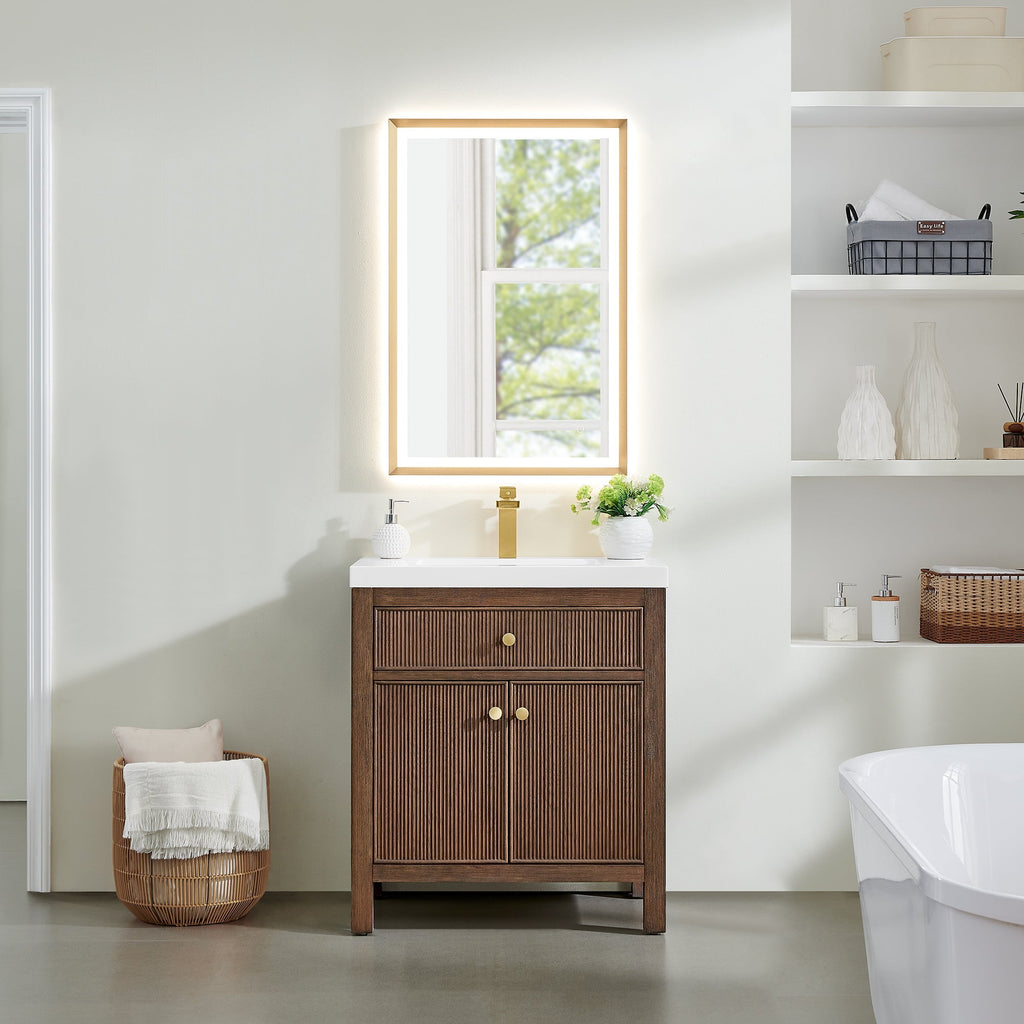 Altair Designs Cerrito 30" single vanity with top - 567030-BK-WH-NM