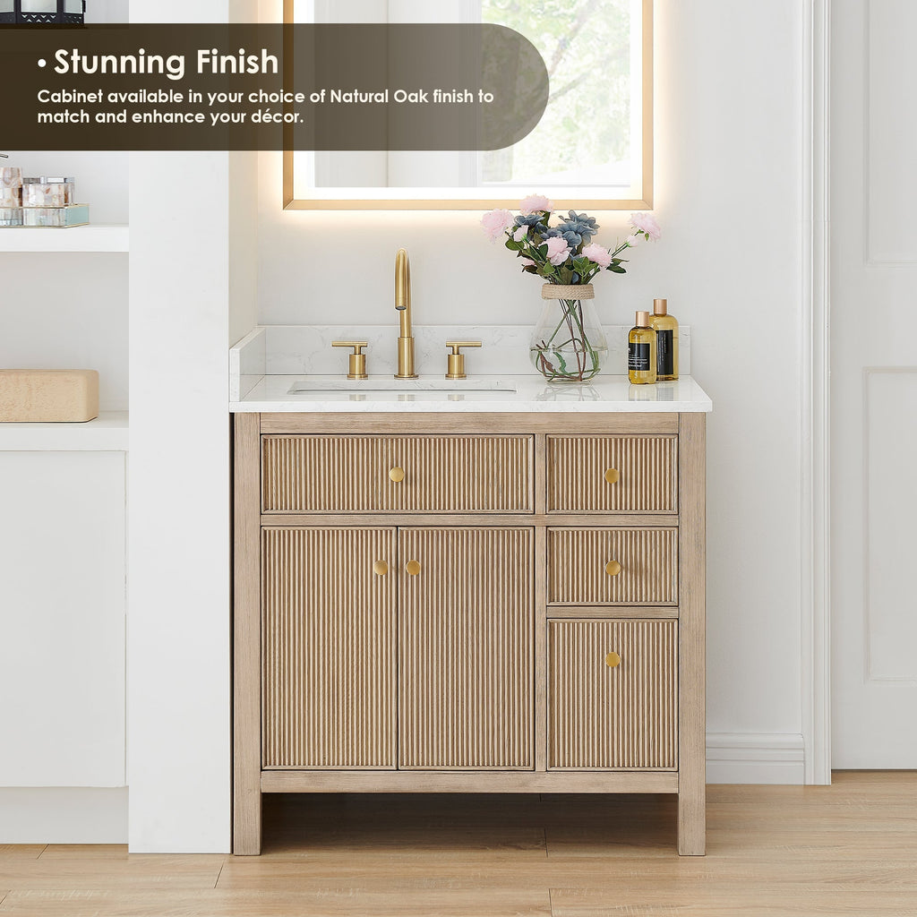 Altair Designs 36" single vanity with top - 567036-BK-GW-NM