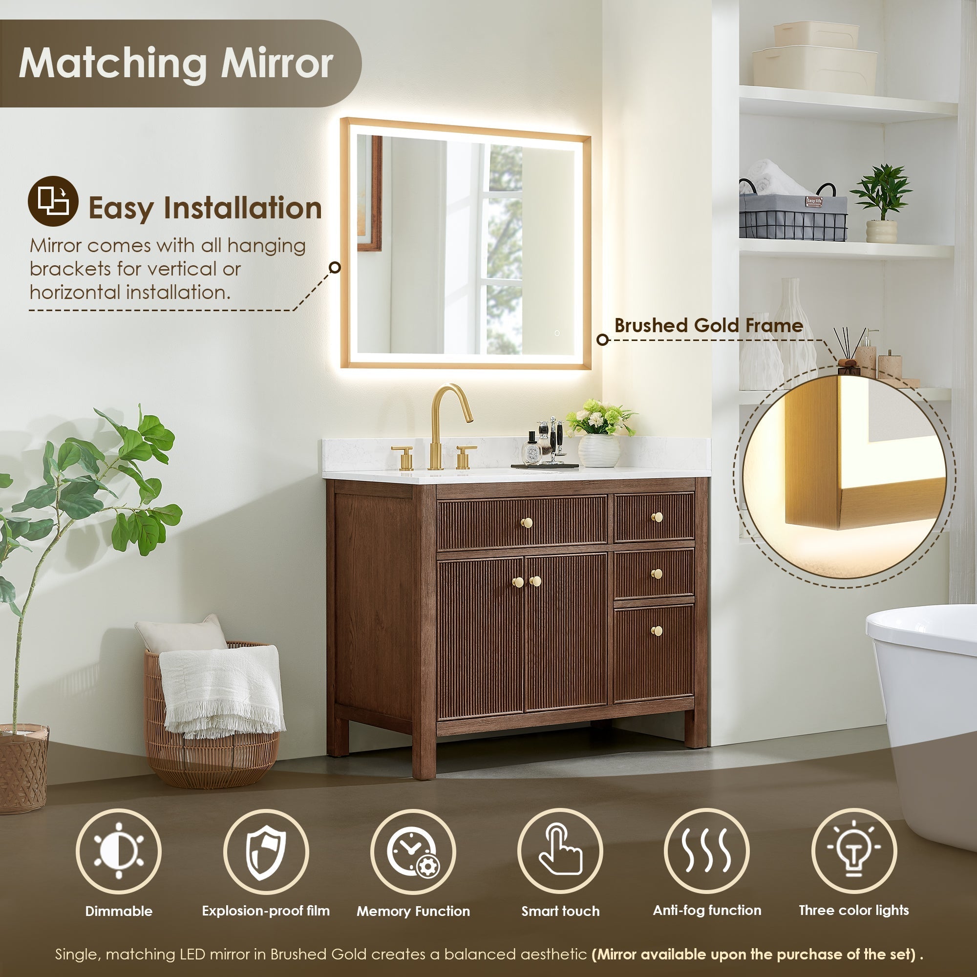 Altair Designs Cerrito 42" single vanity with top - 567042-BK-GW-NM