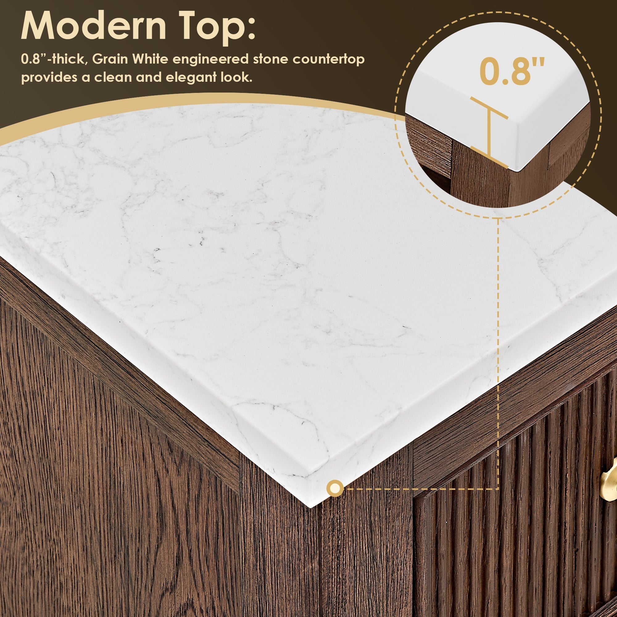 Altair Designs Cerrito 42" single vanity with top - 567042-BK-GW-NM