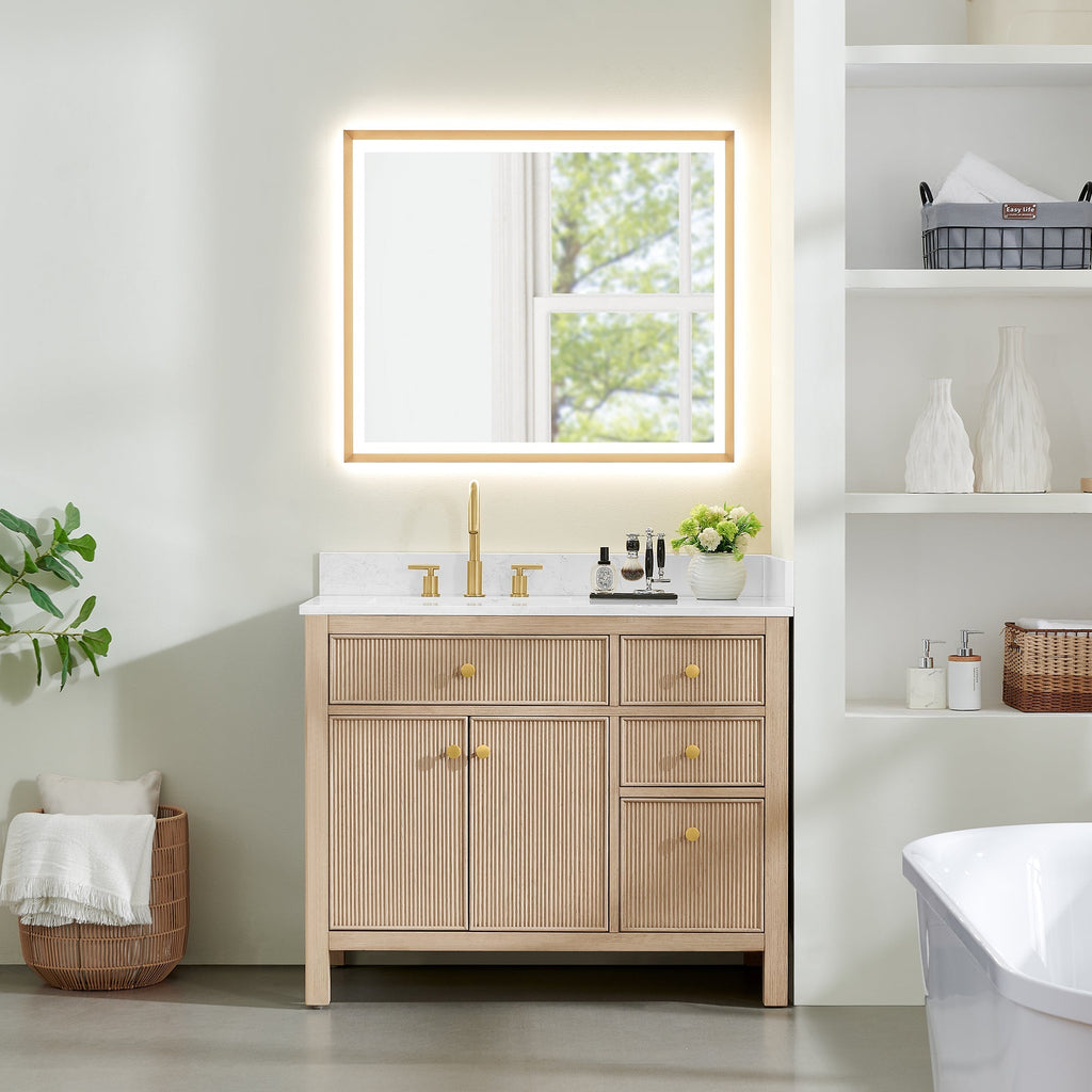 Altair Designs Cerrito 42" single vanity with top - 567042-BK-GW-NM