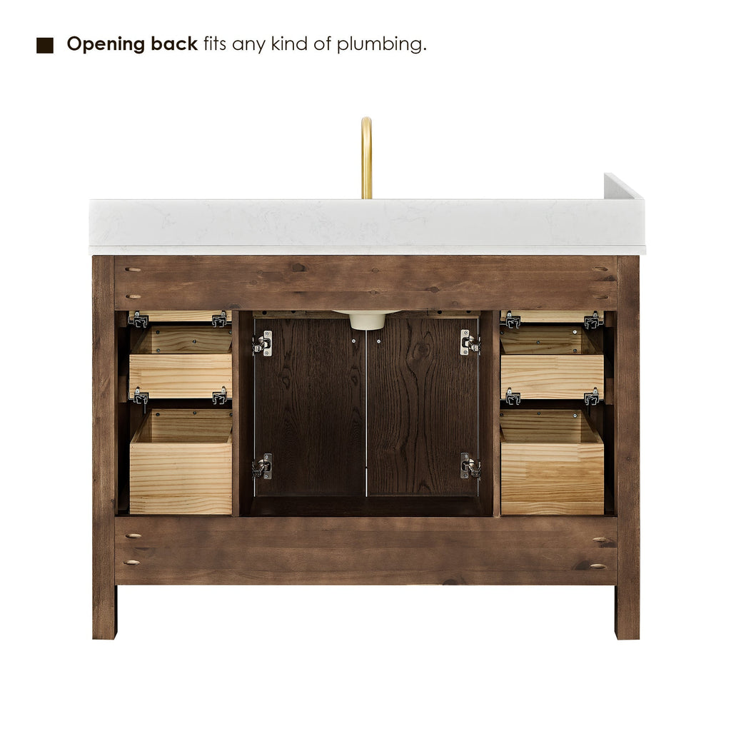 Altair Designs 48" single vanity with top - 567048-BK-GW-NM