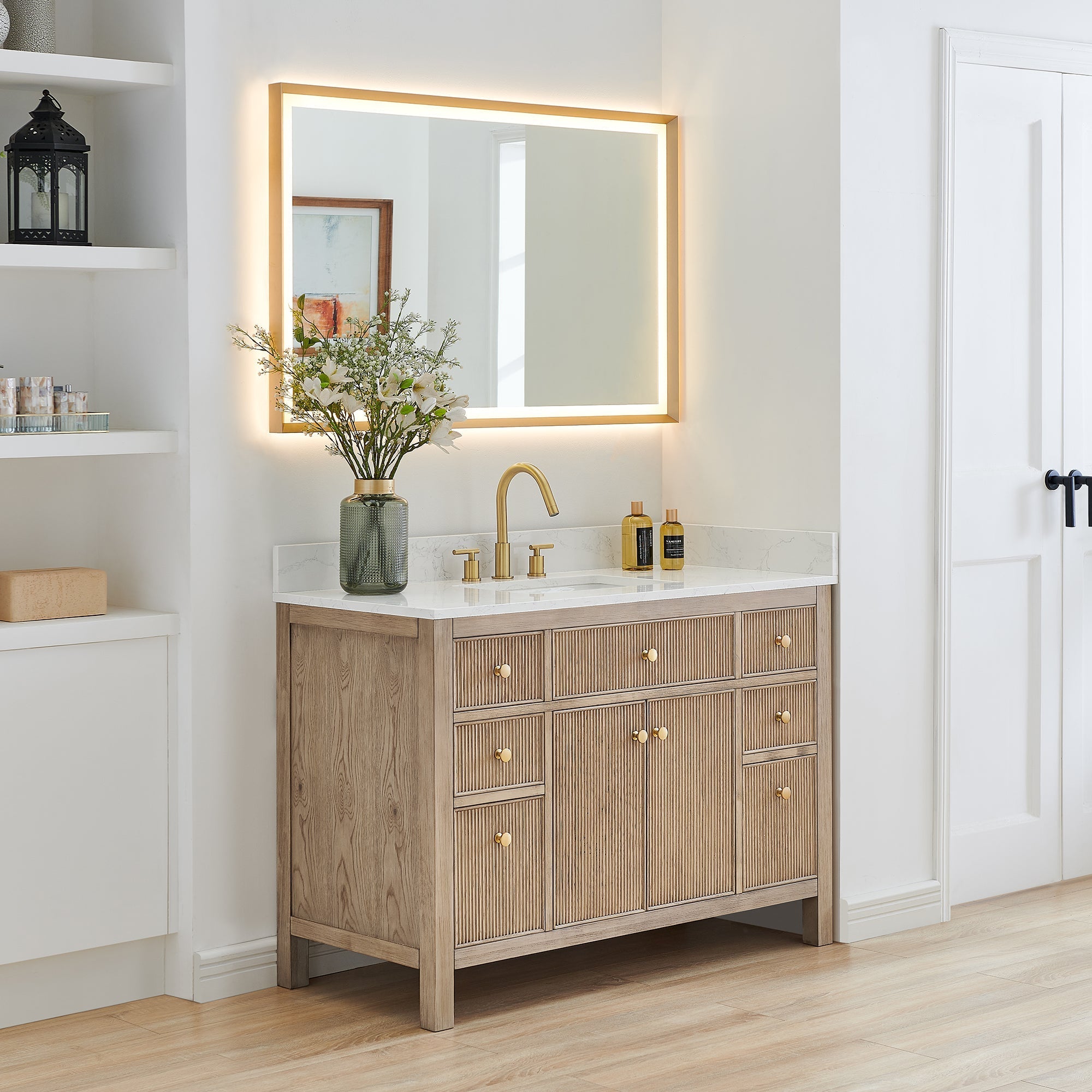 Altair Designs 48" single vanity with top - 567048-BK-GW-NM