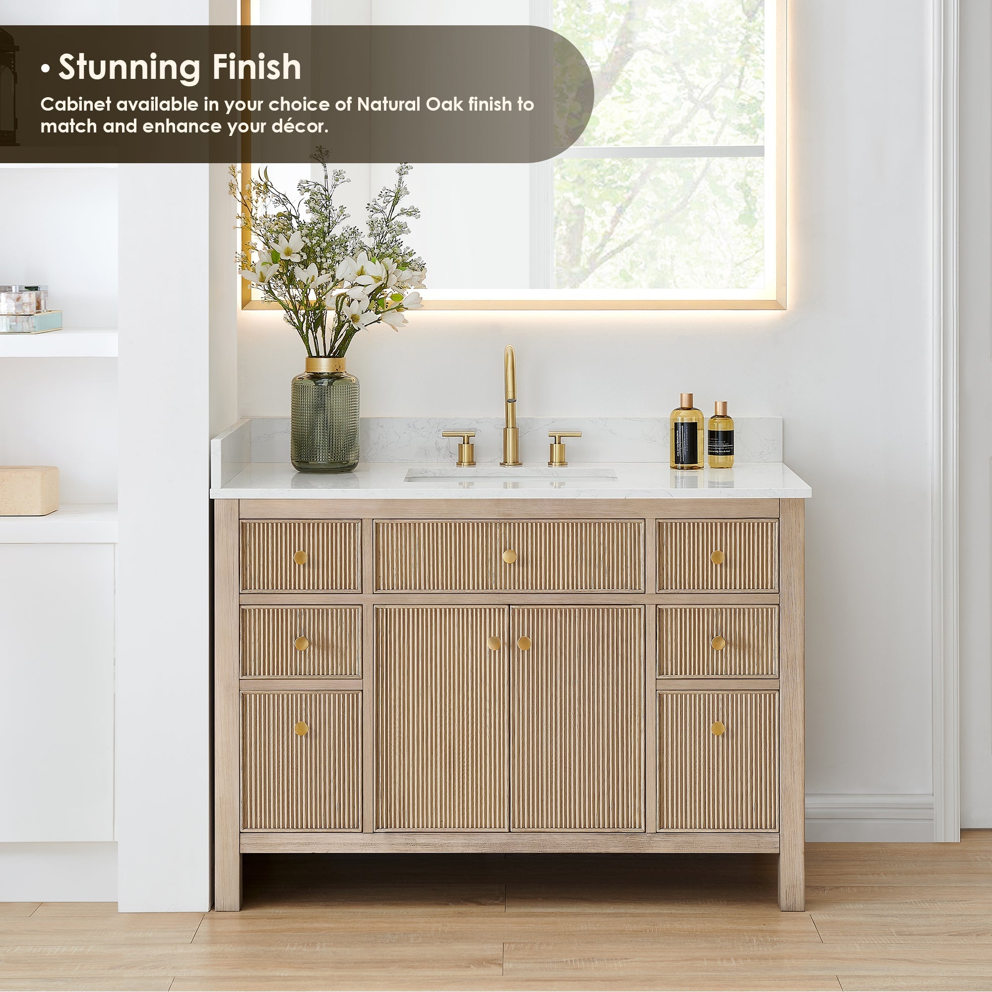 Altair Designs 48" single vanity with top - 567048-BK-GW-NM