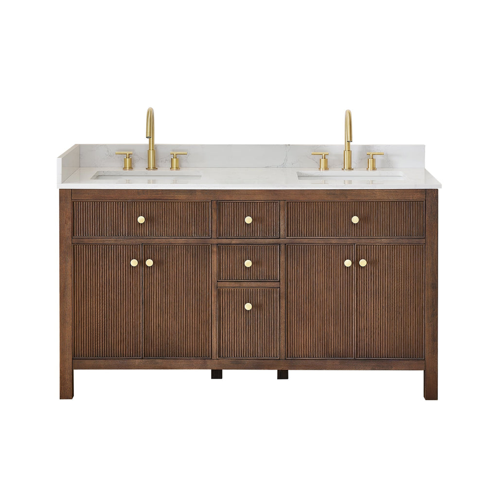 Altair Designs 60" double vanity with top - 567060-NK-GW-NM