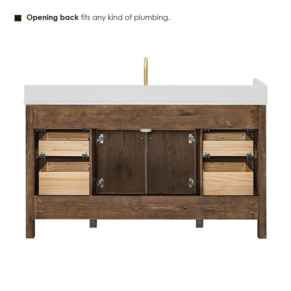 Altair Designs 60" double vanity with top - 567060-NK-GW-NM