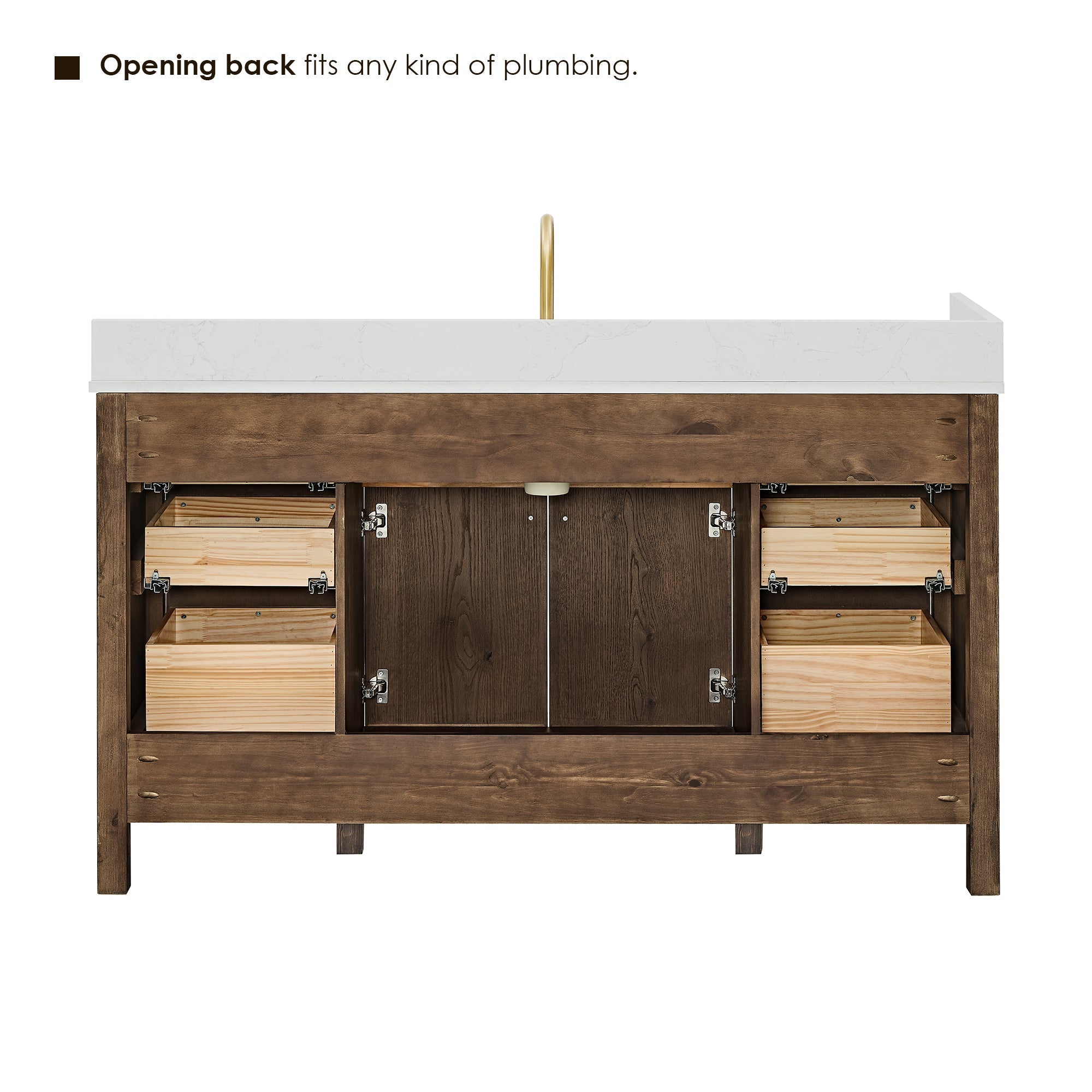 Altair Designs 60" double vanity with top - 567060-NK-GW-NM