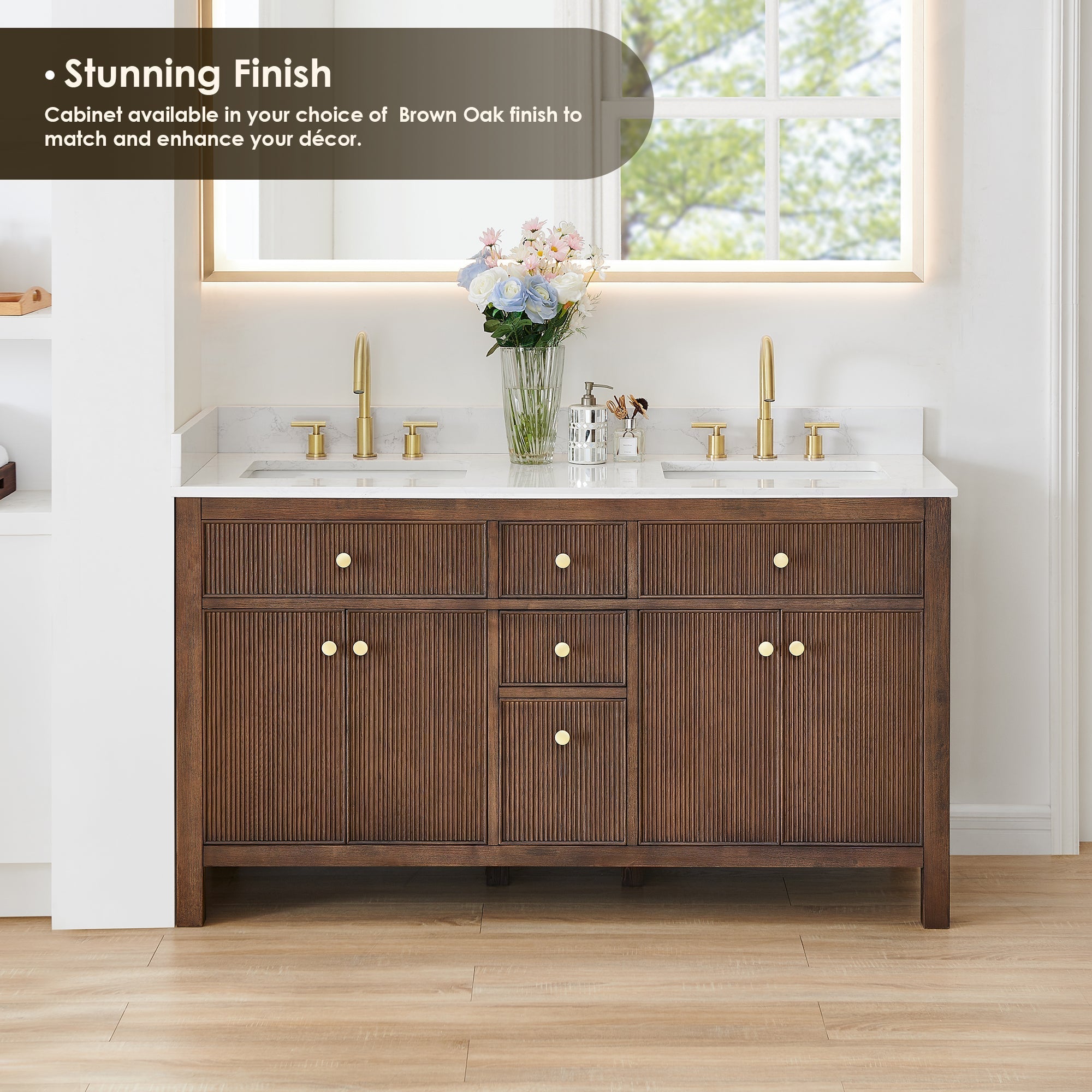 Altair Designs 60" double vanity with top - 567060-NK-GW-NM