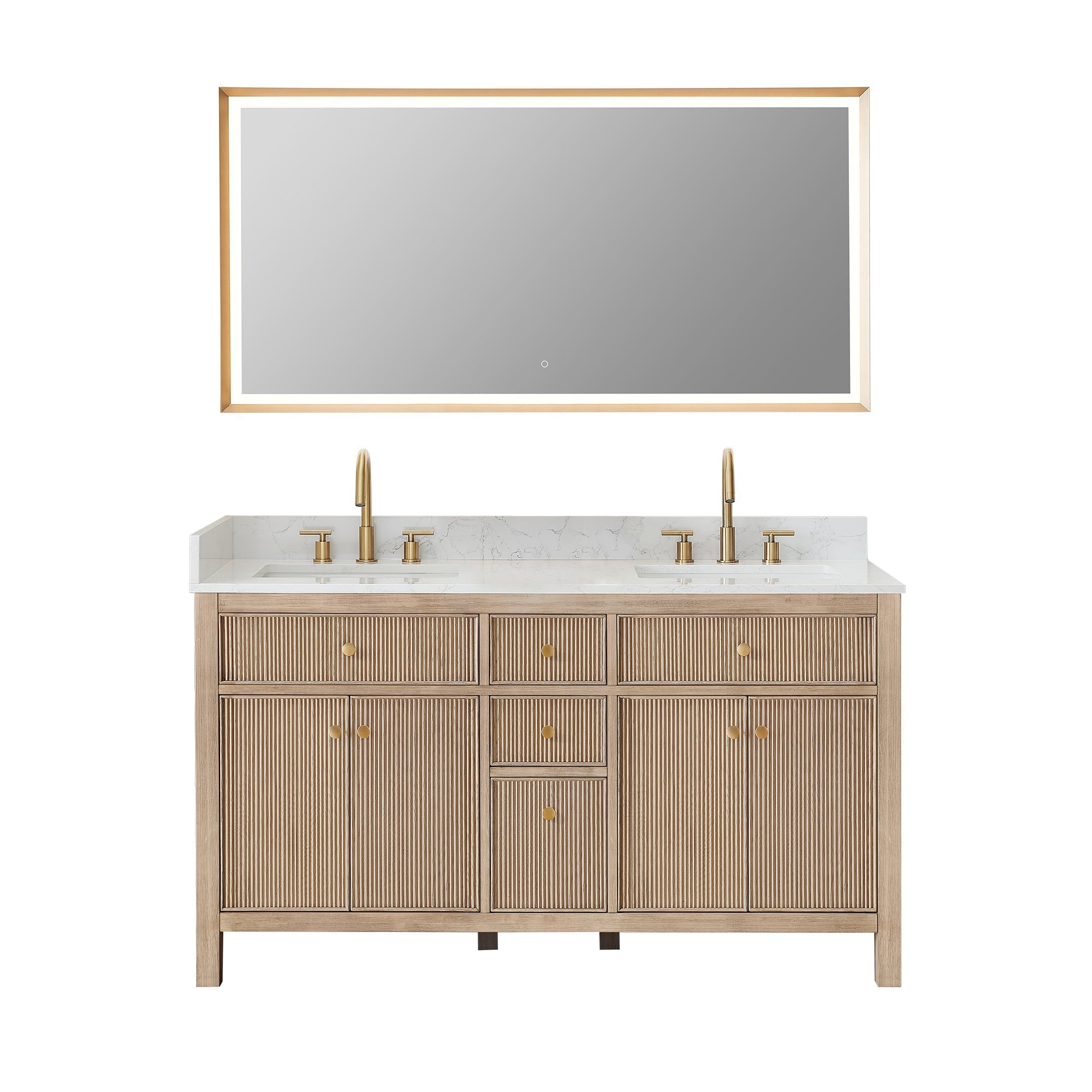 Altair Designs 60" double vanity with top - 567060-NK-GW-NM