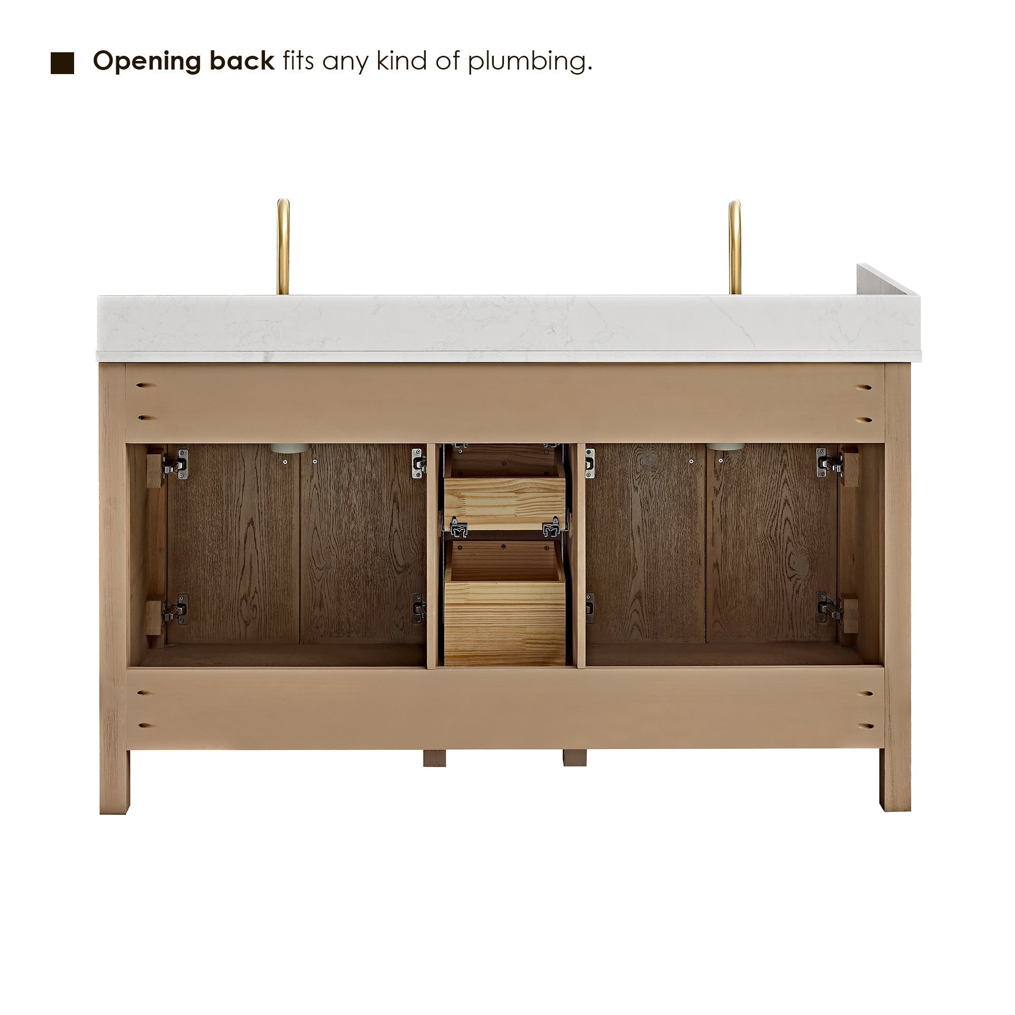 Altair Designs 60" double vanity with top - 567060-NK-GW-NM