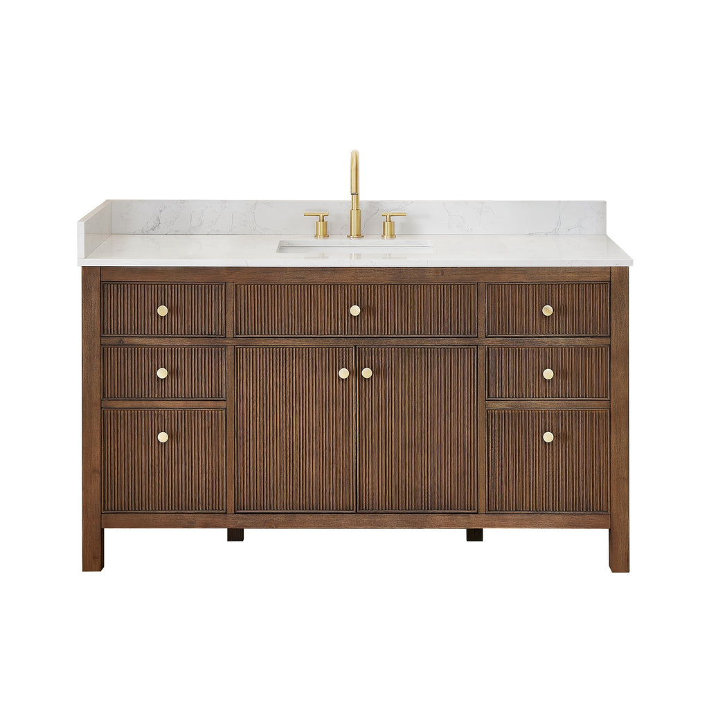 Altair Designs Cerrito 60" single vanity with top - Altair Designs Cecil 36"/48"/60"/72" single/double vanity with top - 590036-WO-GW-NM