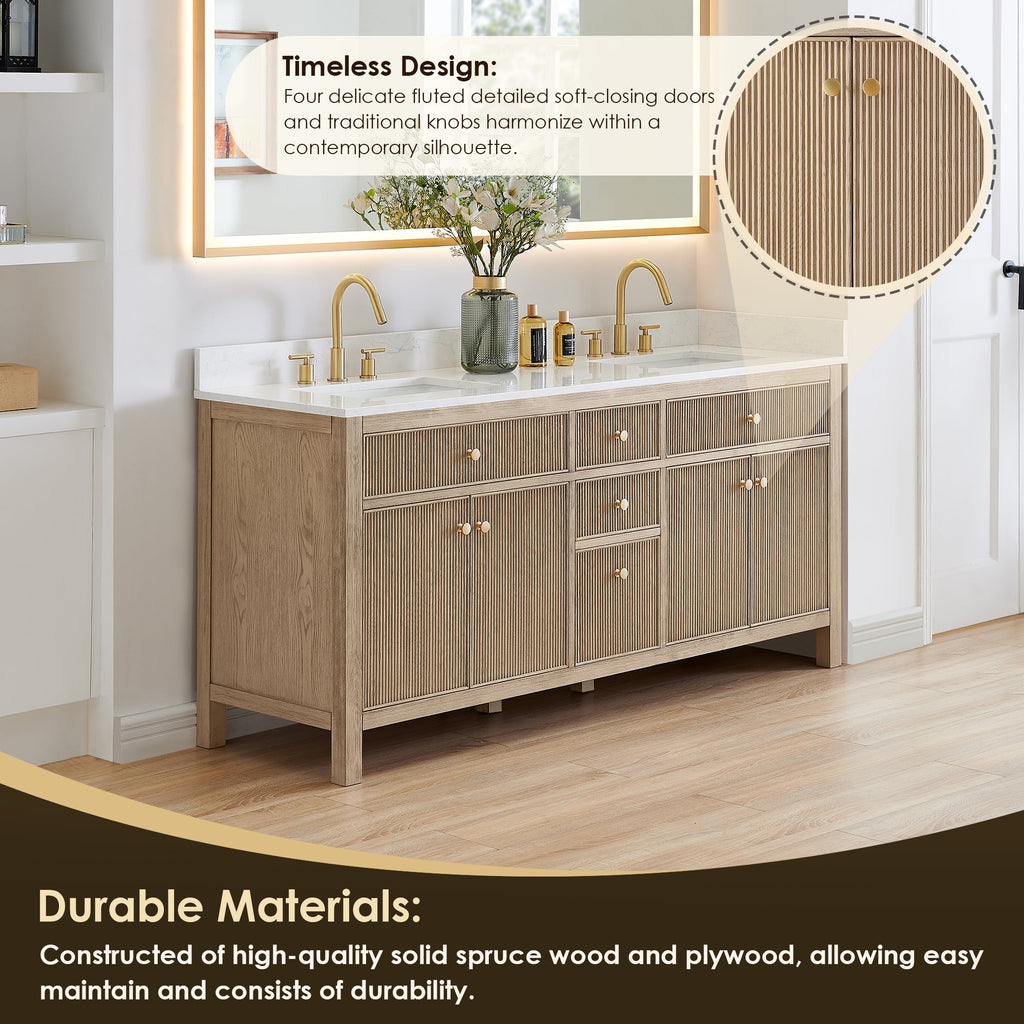 Cerrito 72" double vanity with top