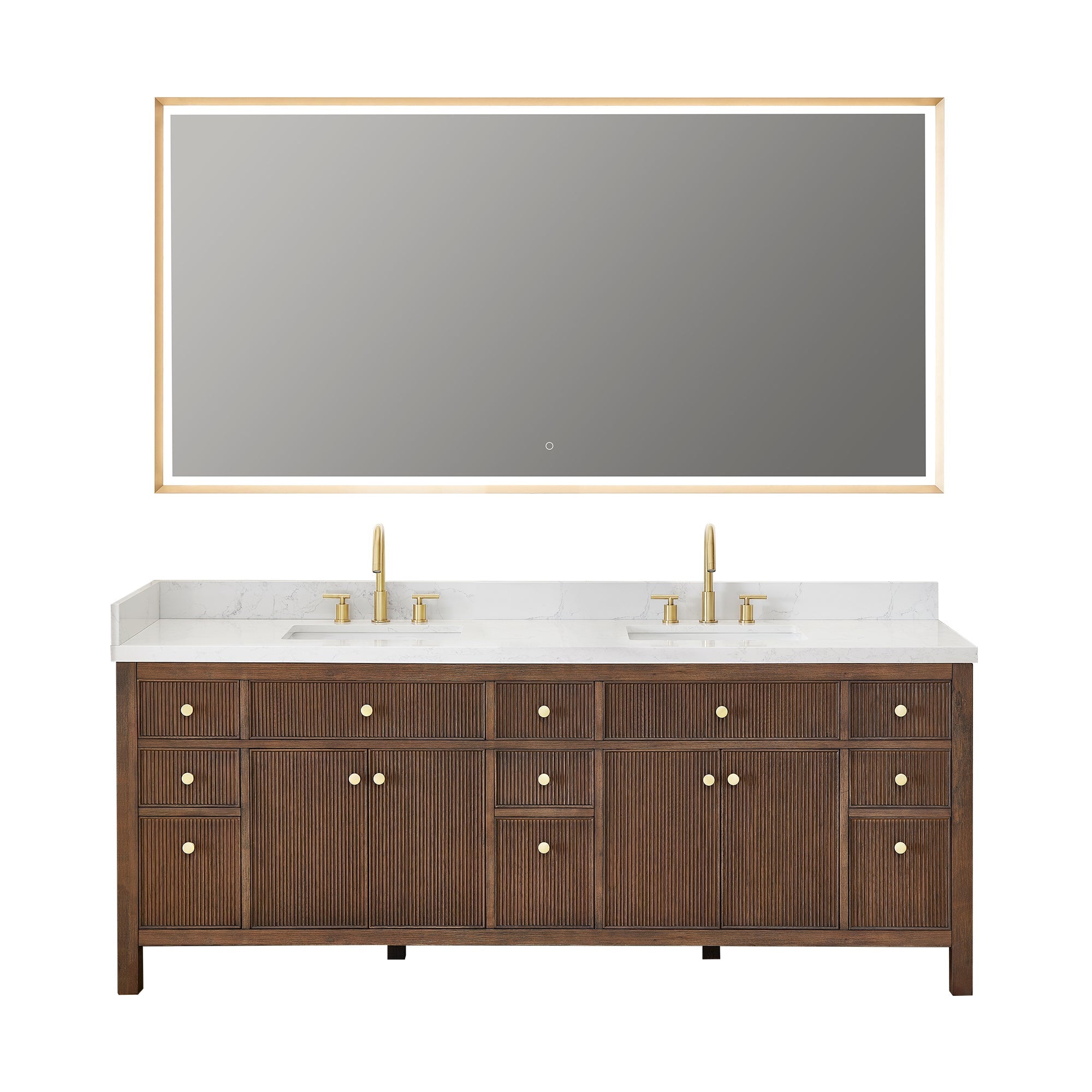 Altair Designs Cerrito 84" double vanity with top - 567084-NK-GW-NM