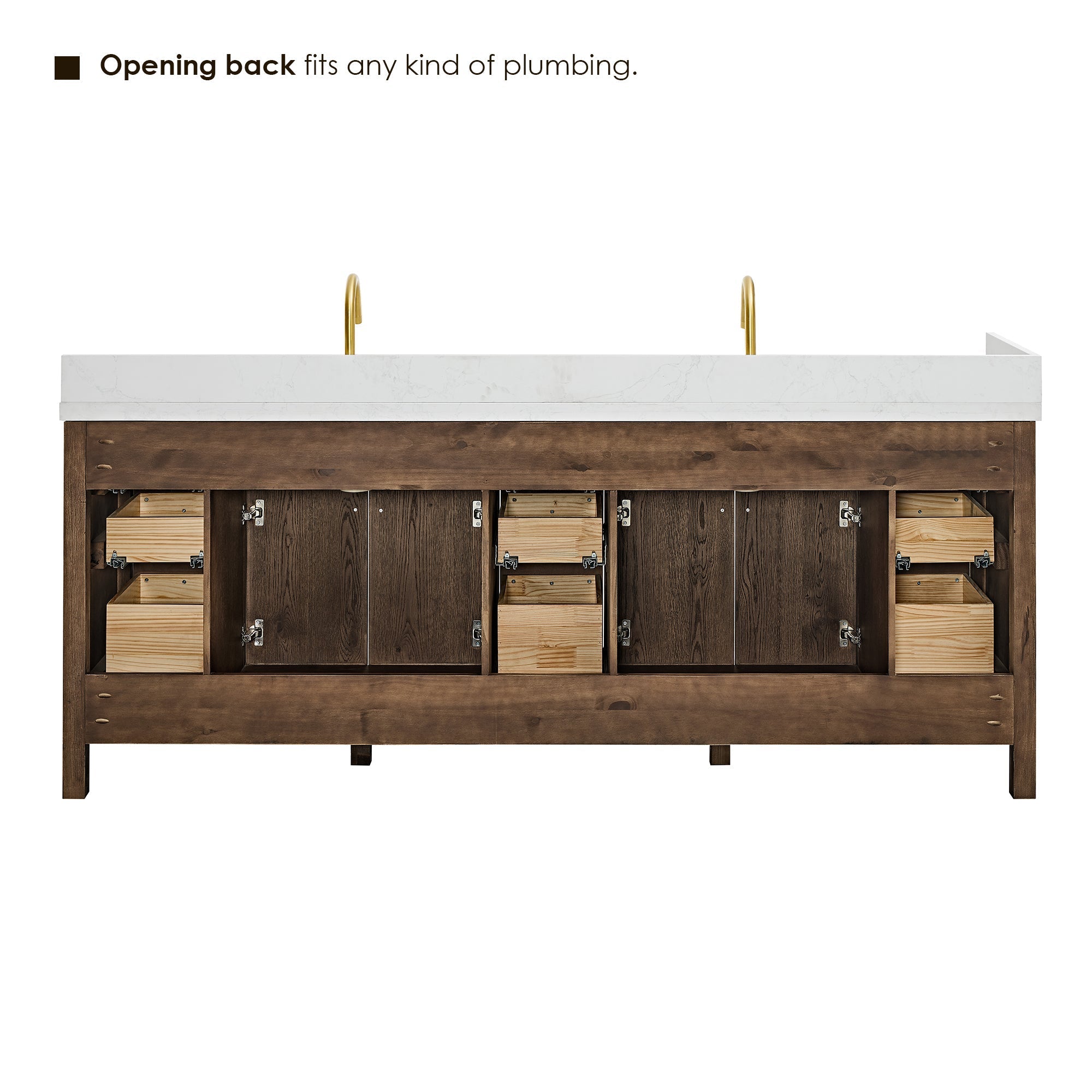 Altair Designs Cerrito 84" double vanity with top - 567084-NK-GW-NM