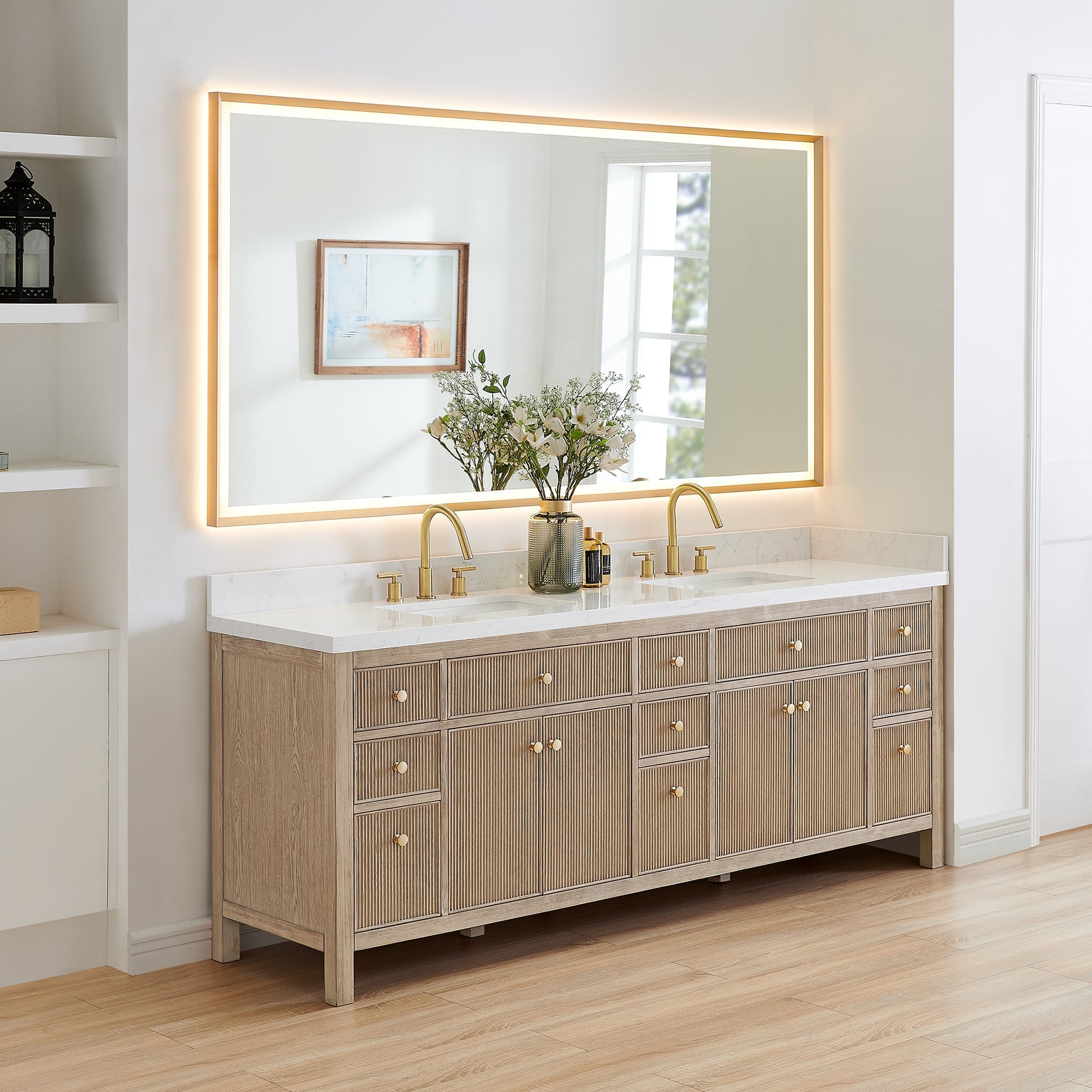Altair Designs Cerrito 84" double vanity with top - 567084-NK-GW-NM